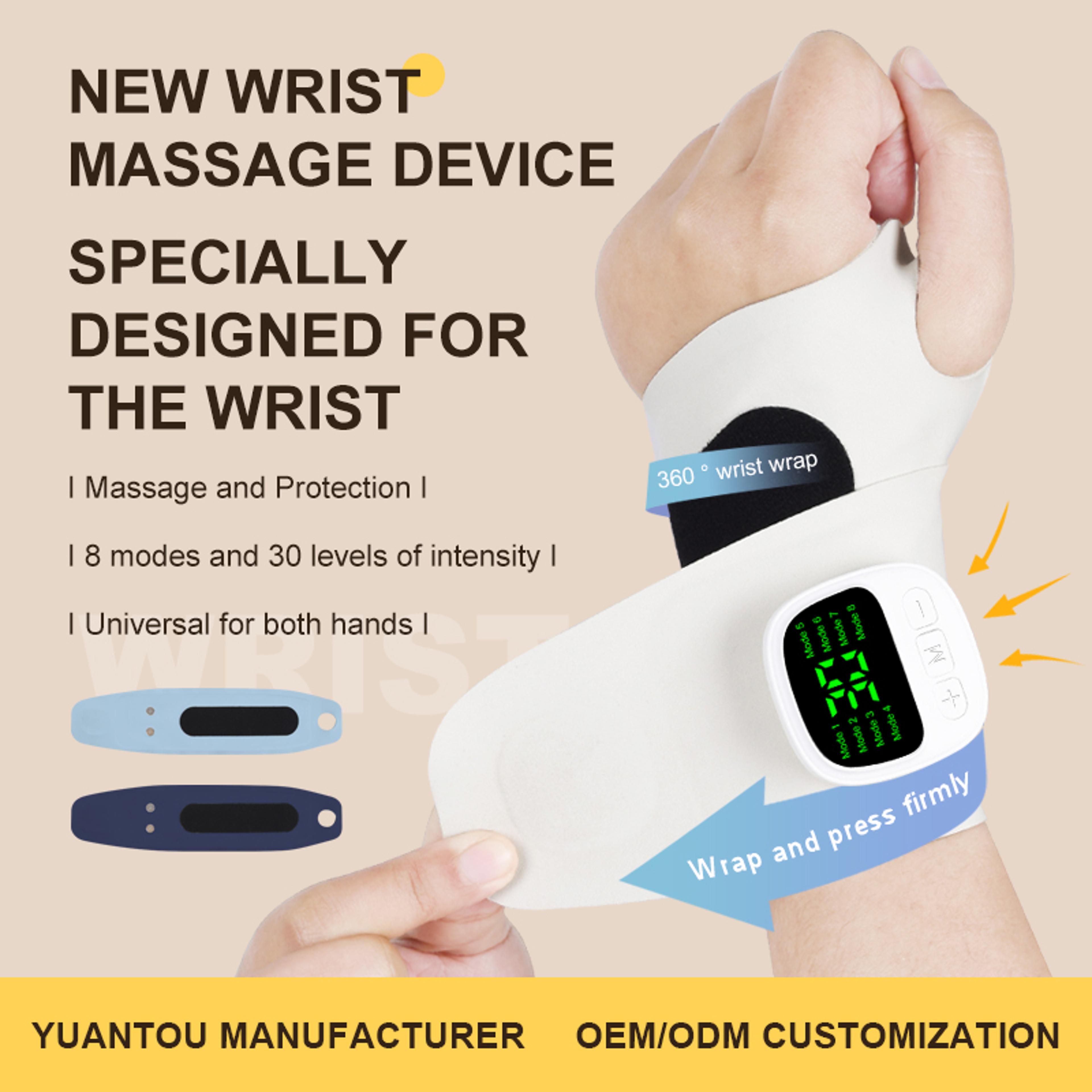 usb rechargeable electric wrist massager, vibration therapy for tenosynovitis relief, fatigue & carpal tunnel aid