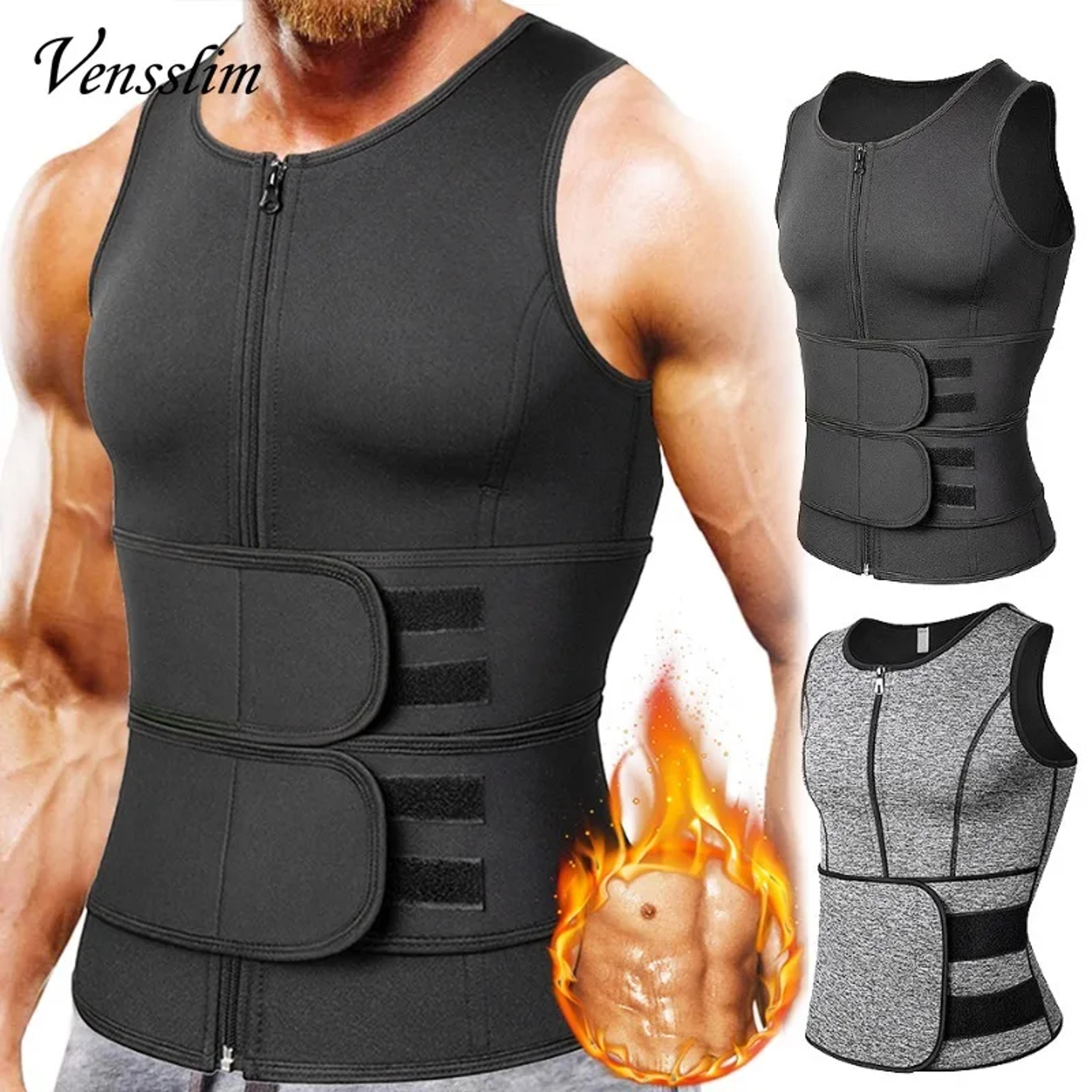 vensslim workout tops fat burner shapewear, men body shaper waist trainer vest slimming compression undershirt sauna