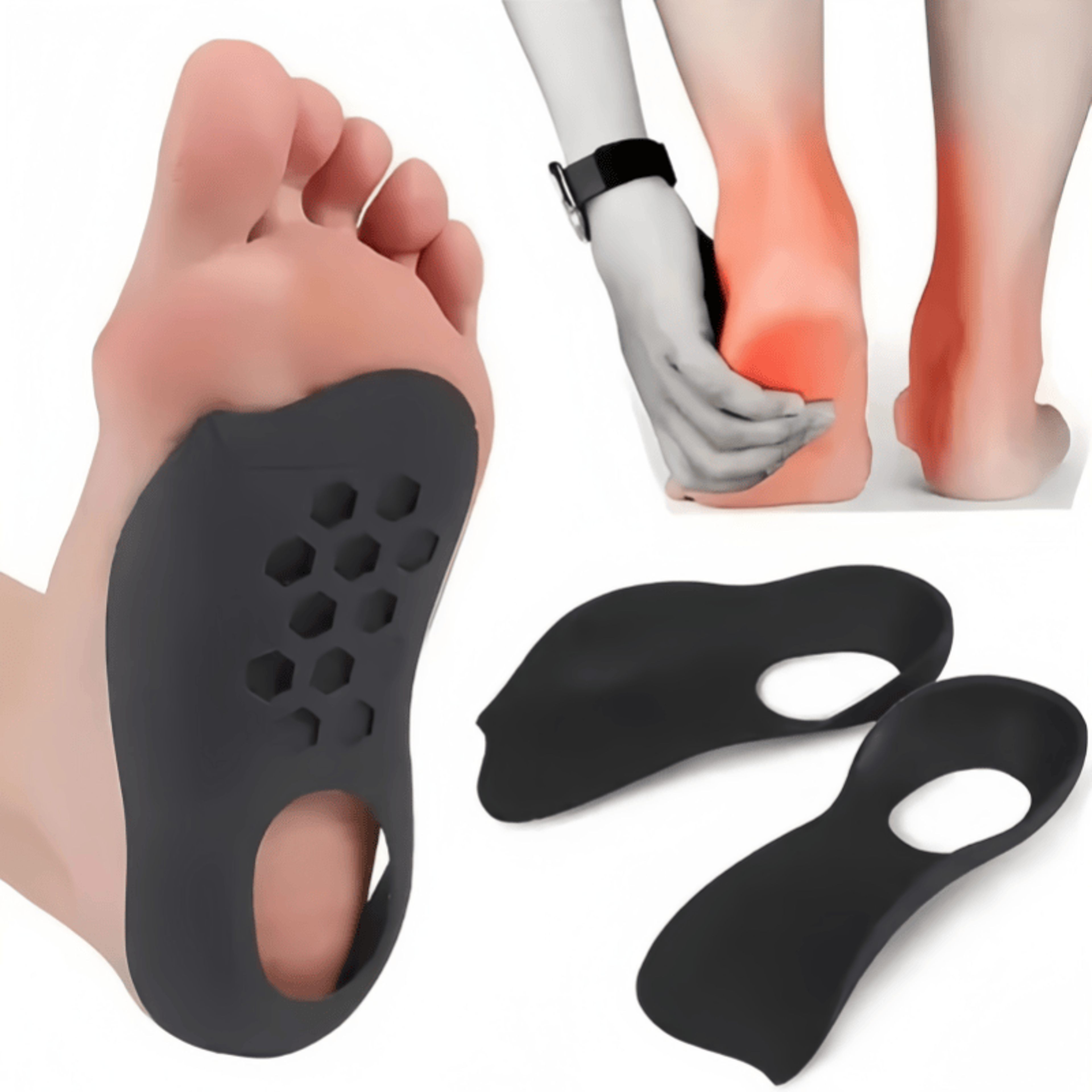 unisex arch support shoe inserts, orthotic insoles for plantar fasciitis, flat feet & o-shaped legs
