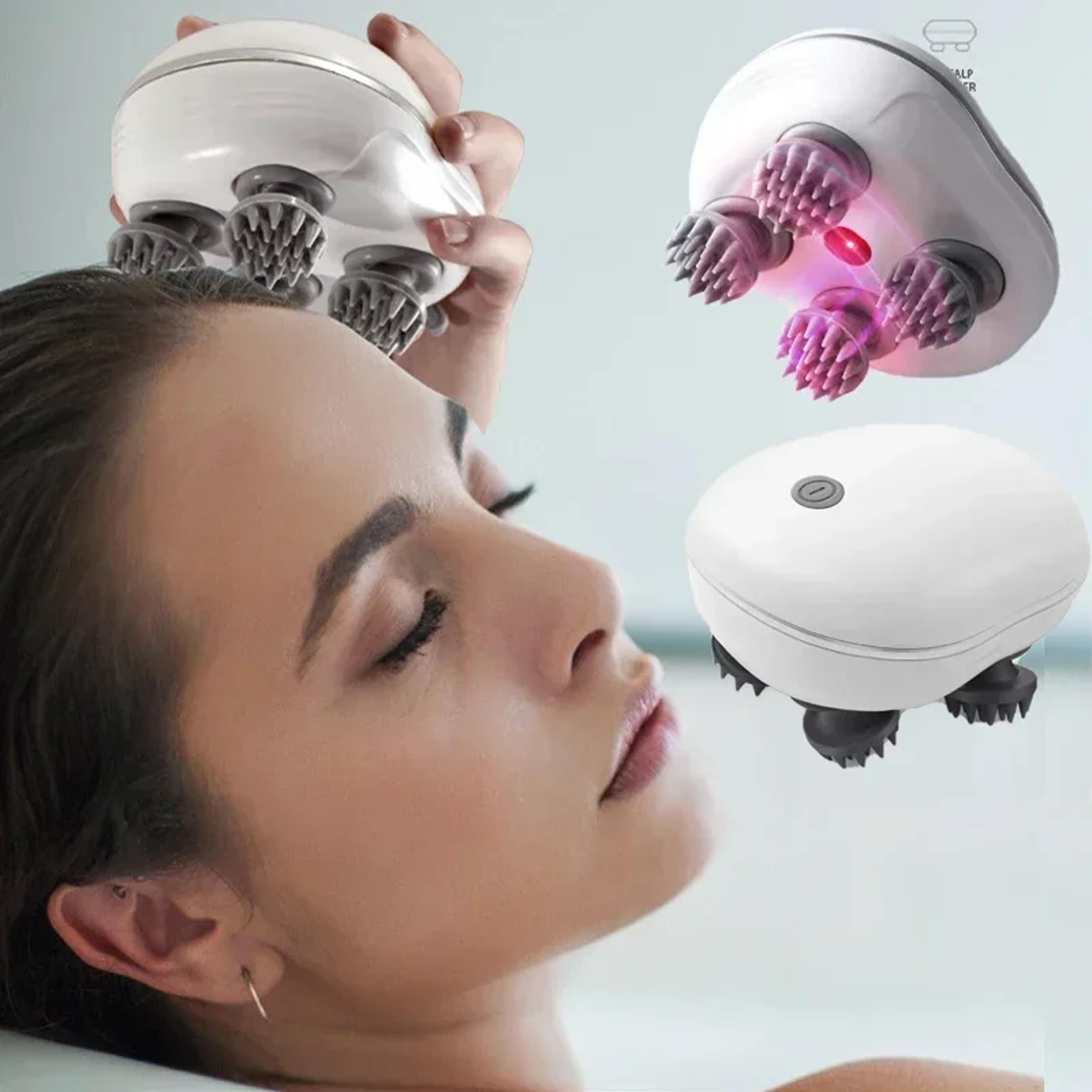 red light therapy head massager, electric scalp & body relax massage tool, muscle fatigue & stress relief
