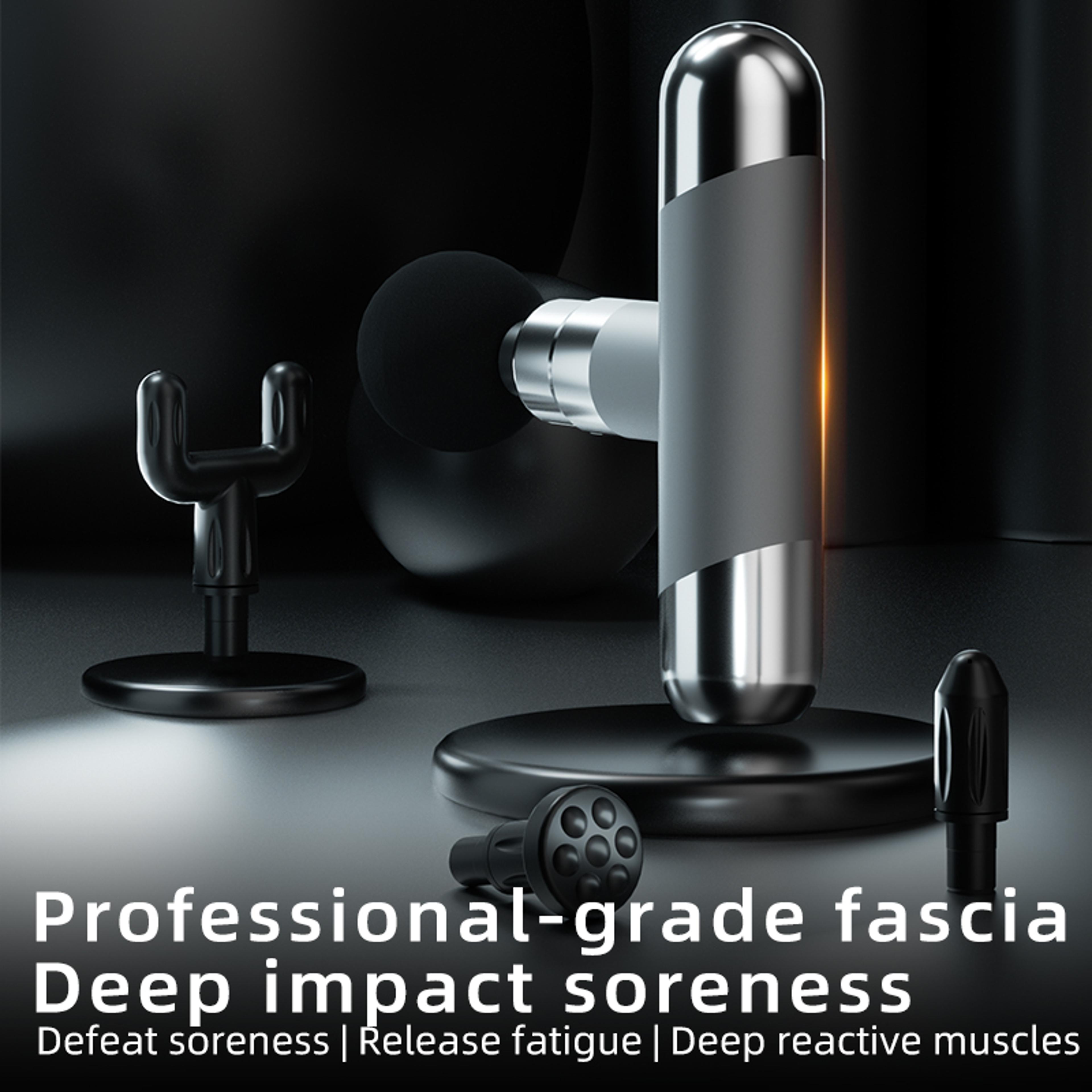 portable fascia gun rechargeable with 4 massage heads, meets massage needs of different body parts