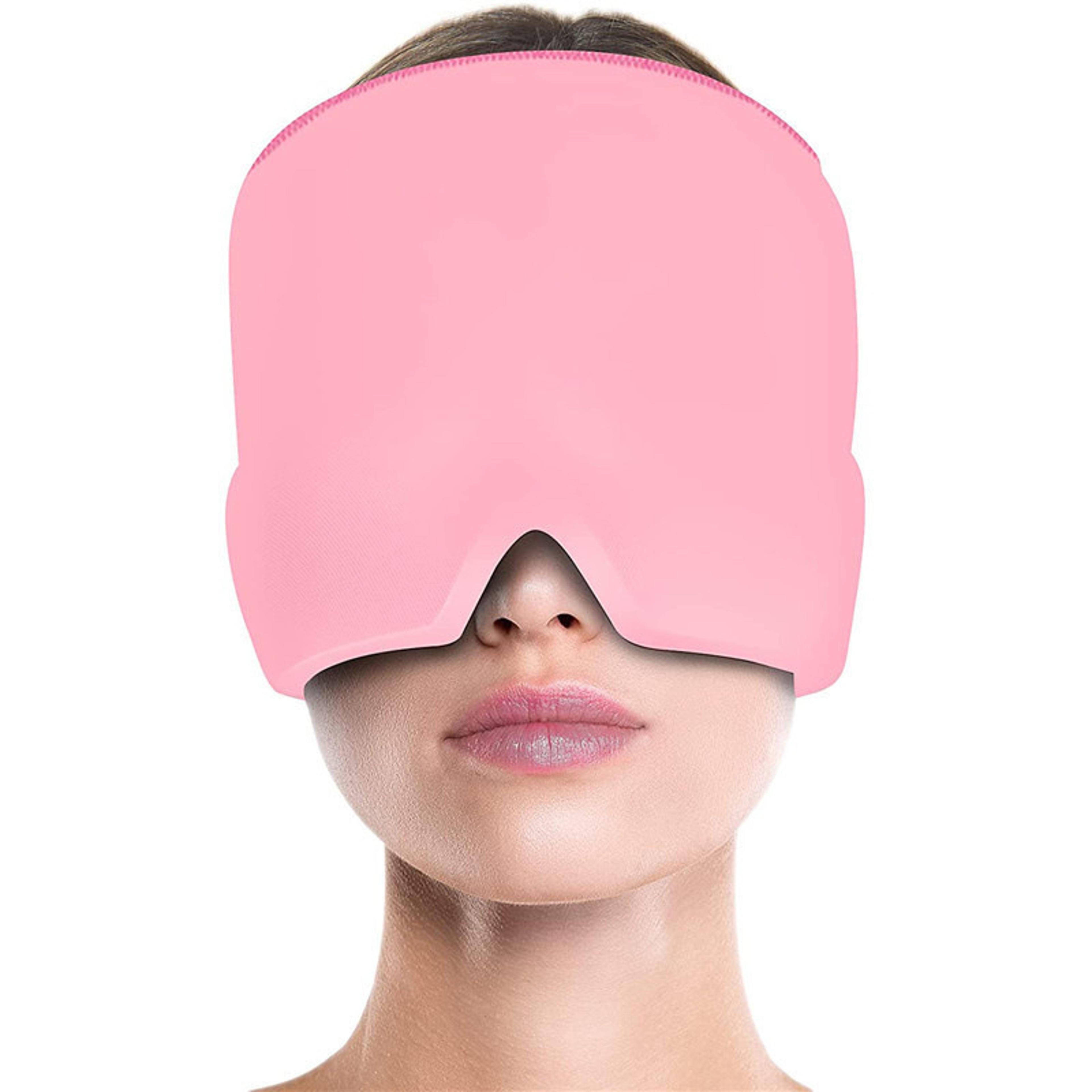 cold compress therapy cap ice head wrap pack, gel ice migraine relief hat, eye mask for pressure and pain relief