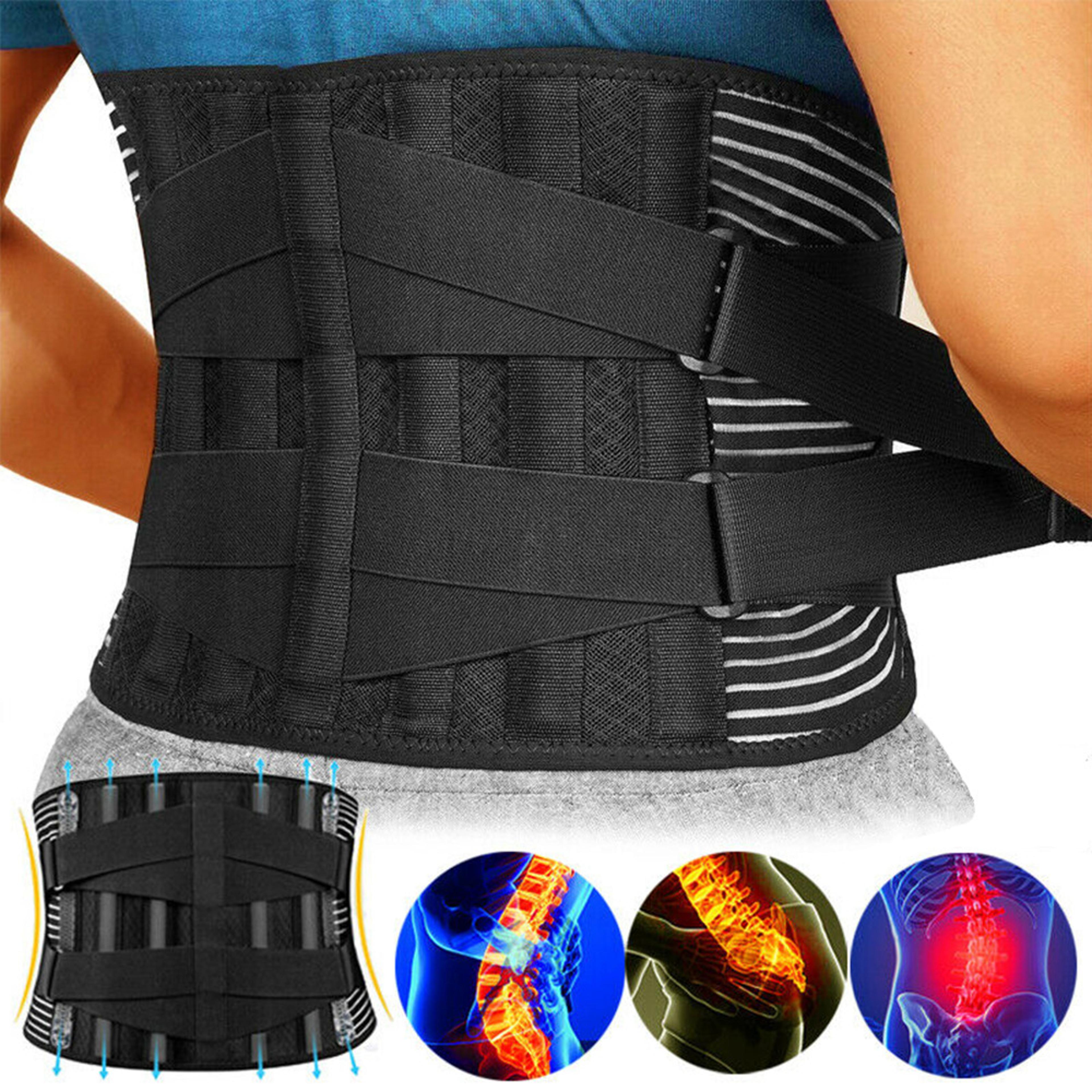 back pain relief lumbar support belt, adjustable double pull, spine decompression, orthopedic waist corset, abdomen