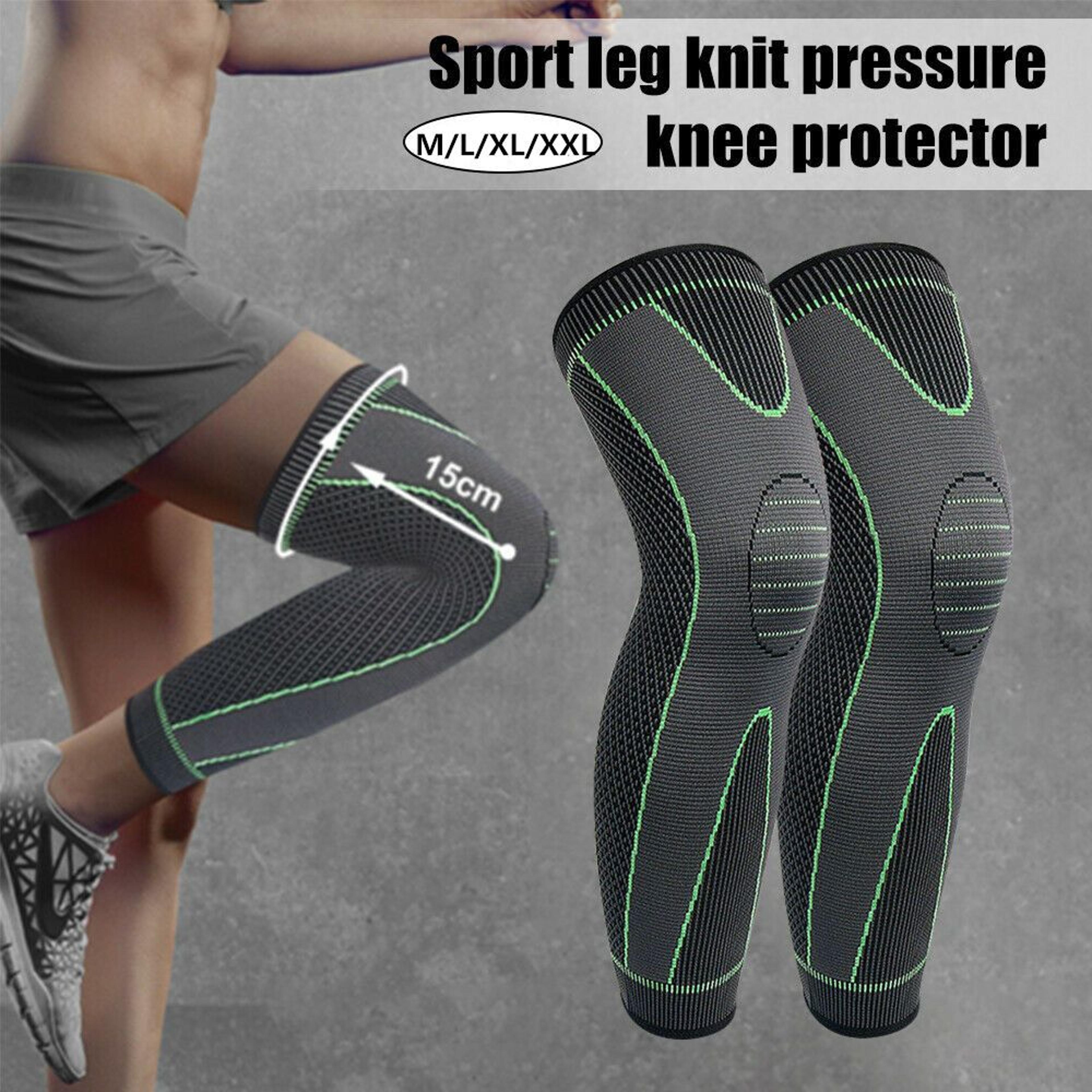 compression knee support sleeve, 1pc long full legs sleeve, running gym sport knee pads arthritis