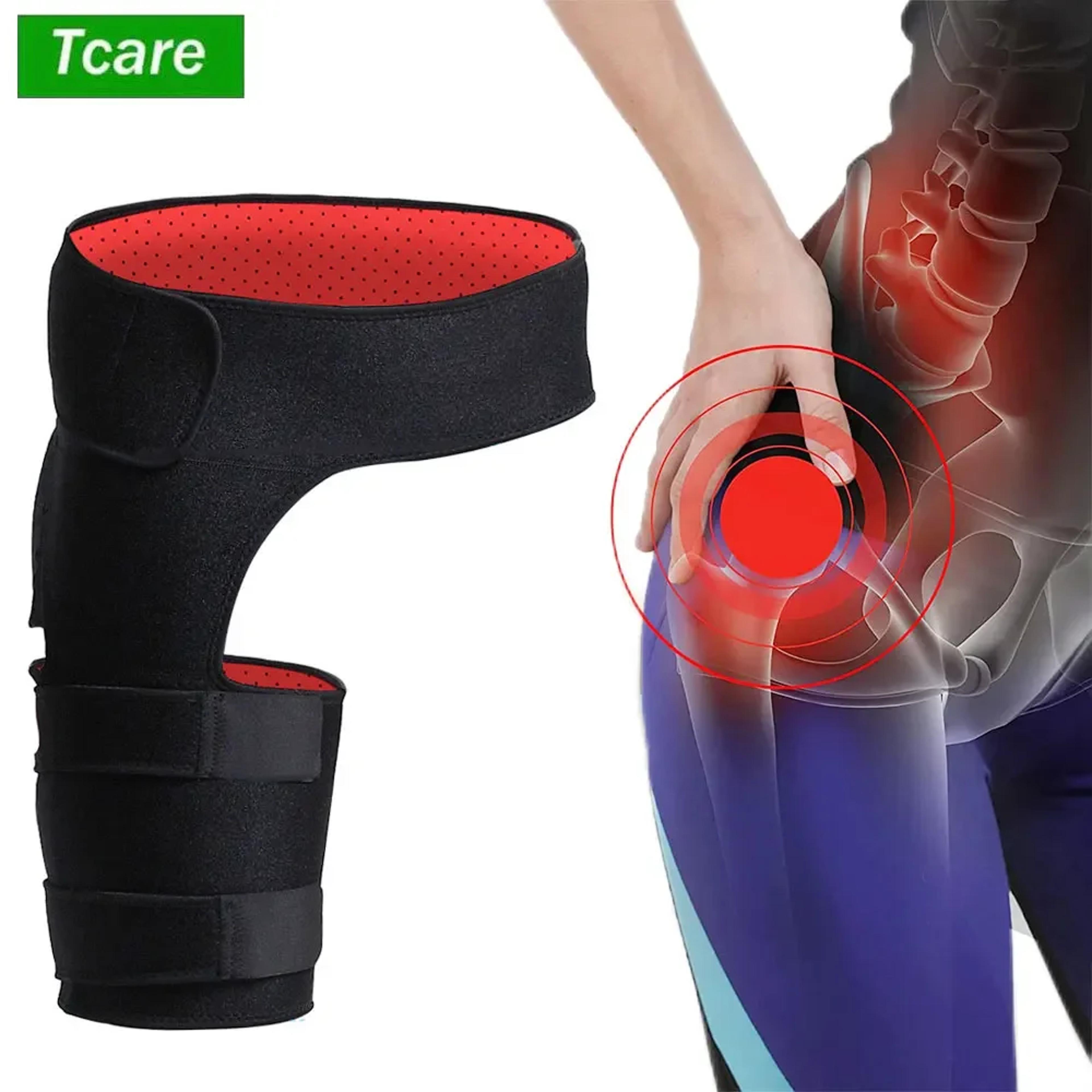 thigh compression sleeve hip brace, hamstring groin support, hip pain relief wrap, sciatica, quad muscle strains