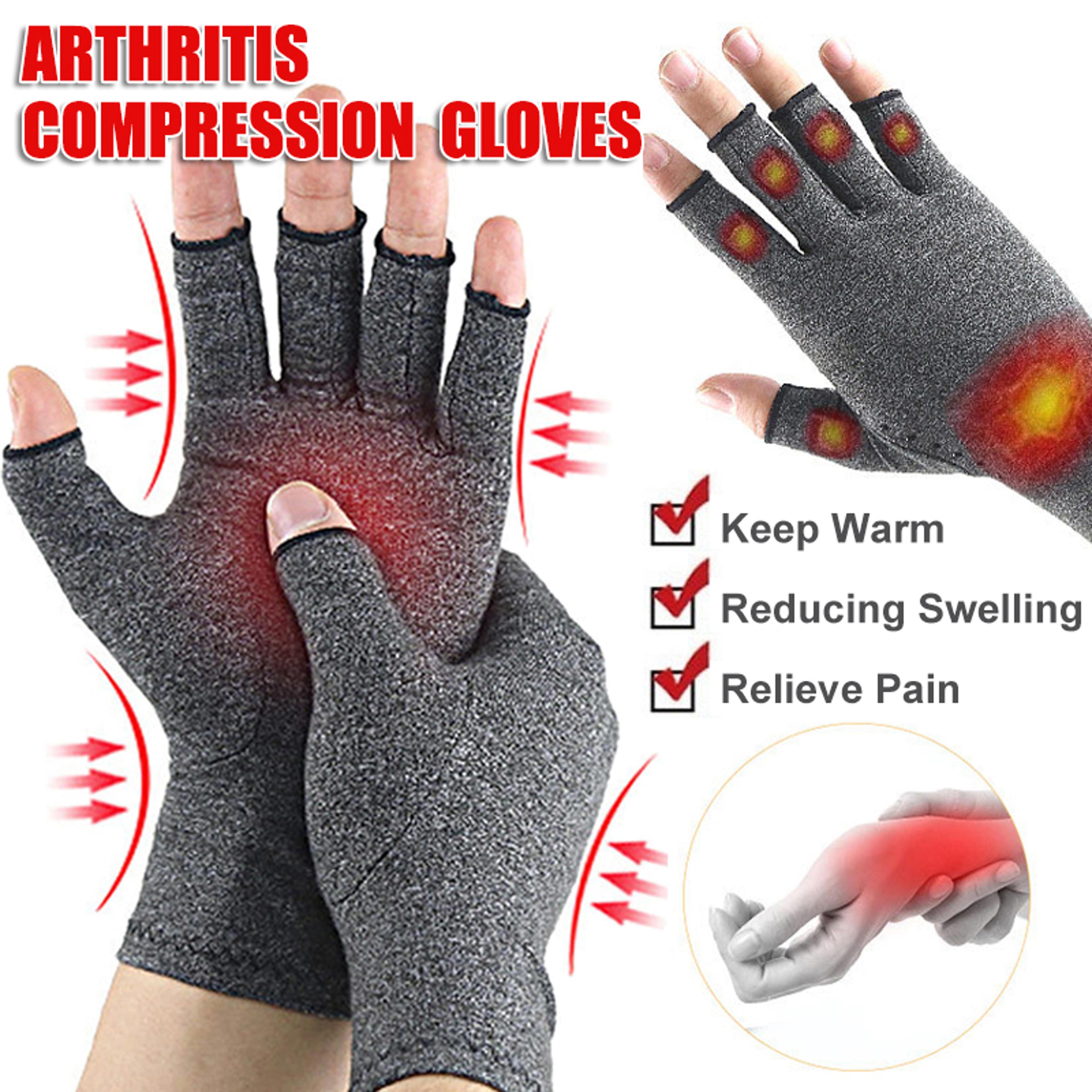 relieve hand discomfort pair, fingerless compression gloves