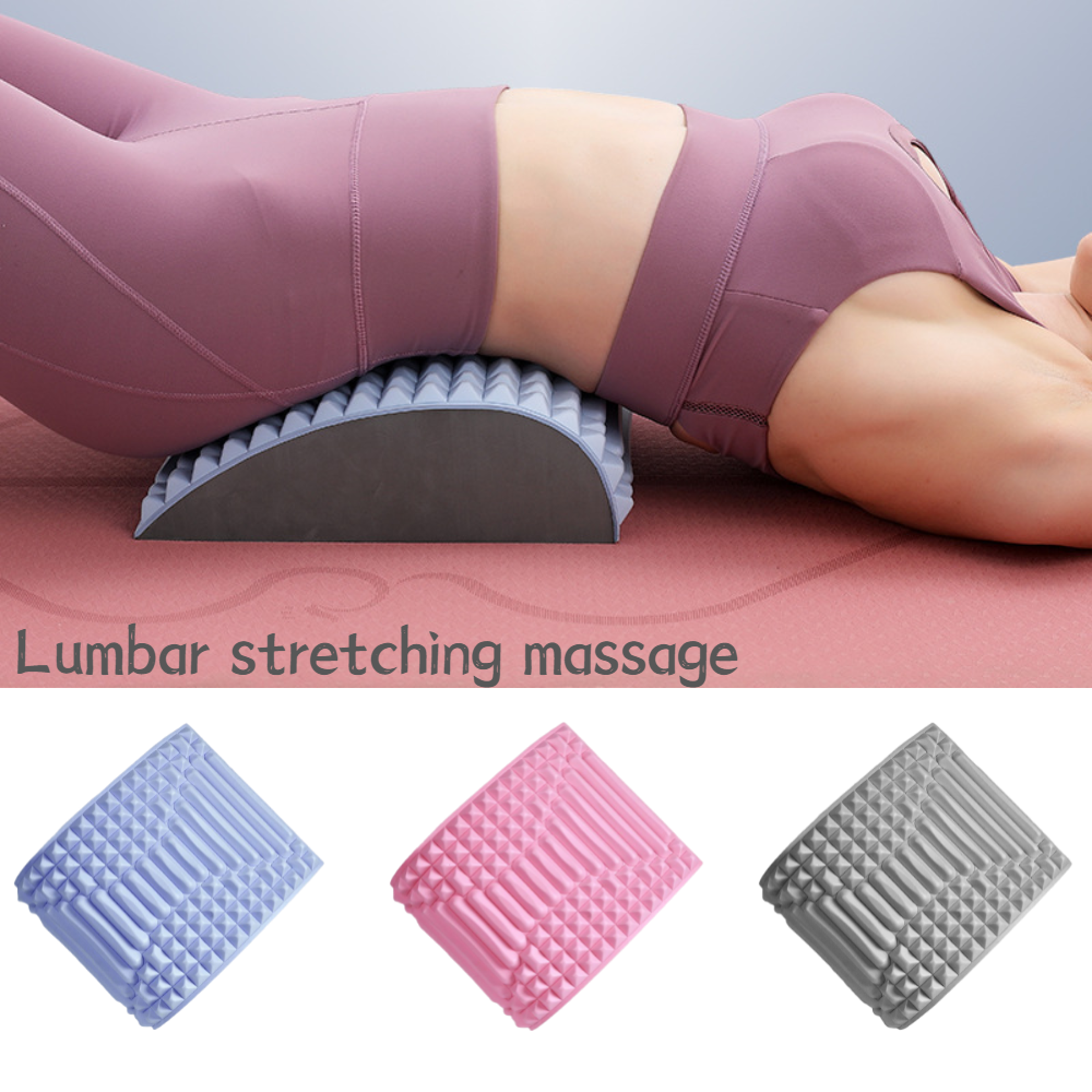 neck lumbar back stretcher pillow, waist support massager for back, herniated disc relief