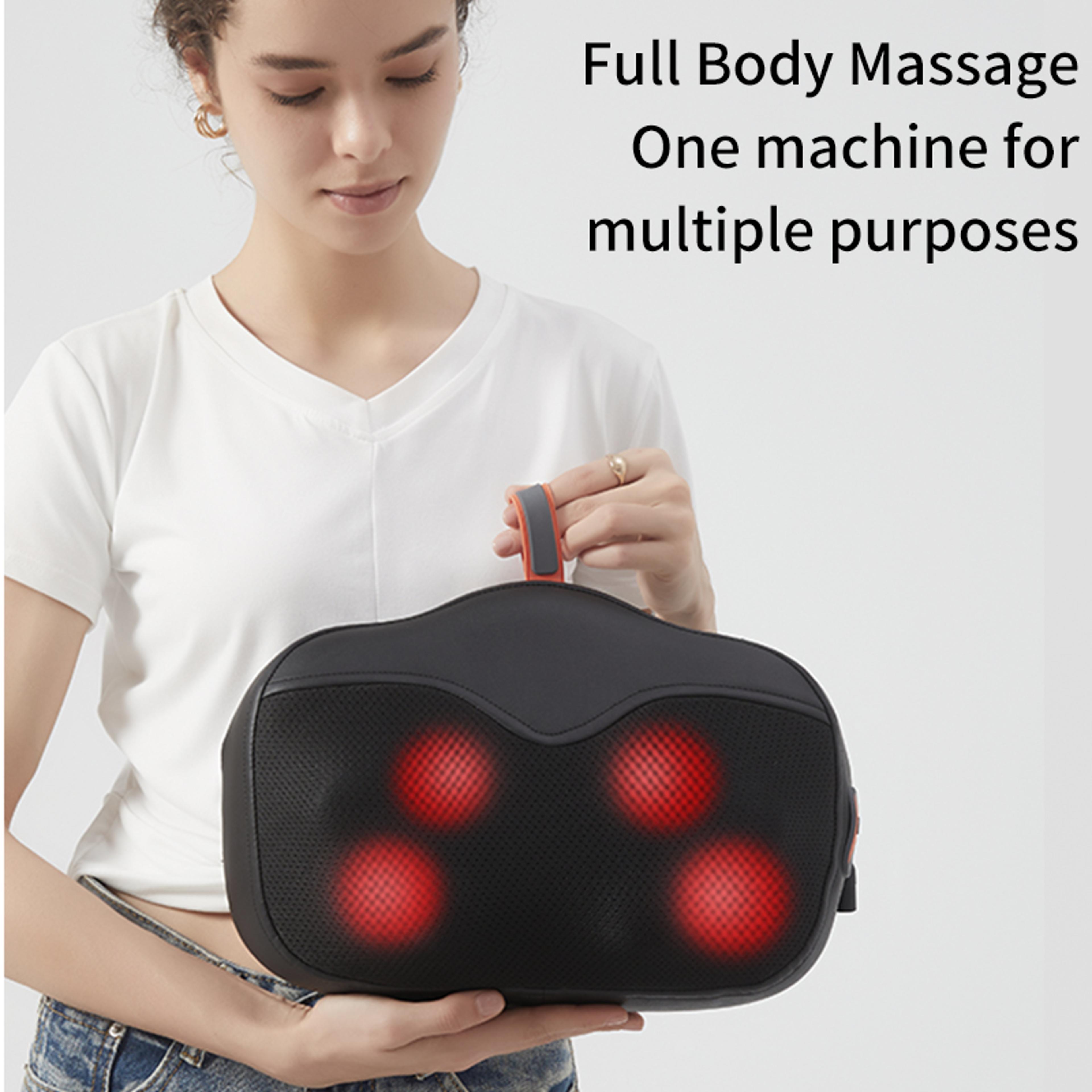 cervical massager, neck massage pillow, shiatsu kneaded for waist back shoulder, multifunctional home car relaxation