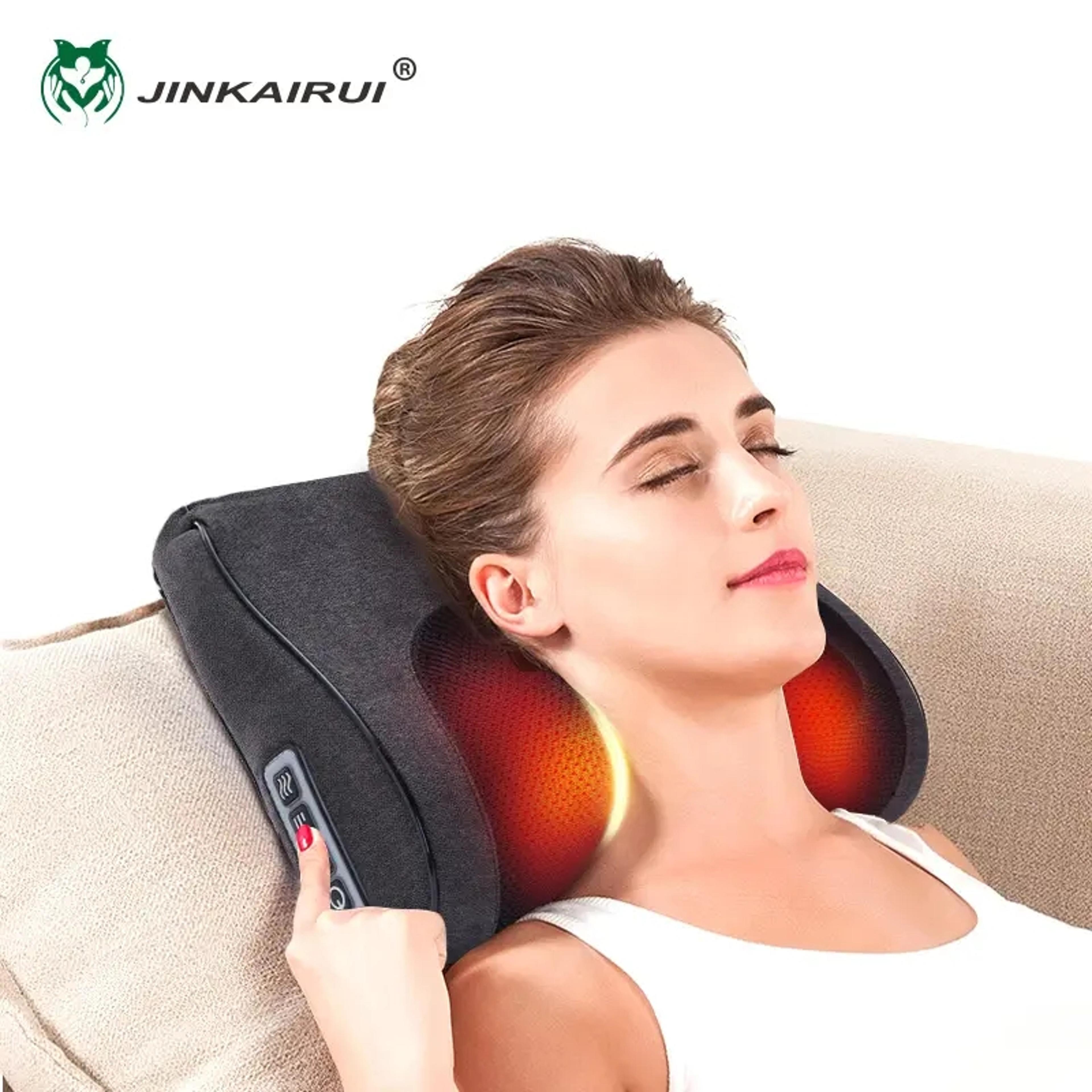 3d deep tissue kneading, shiatsu back and neck massager with heat, electric massage pillow for chair, car, shoulders