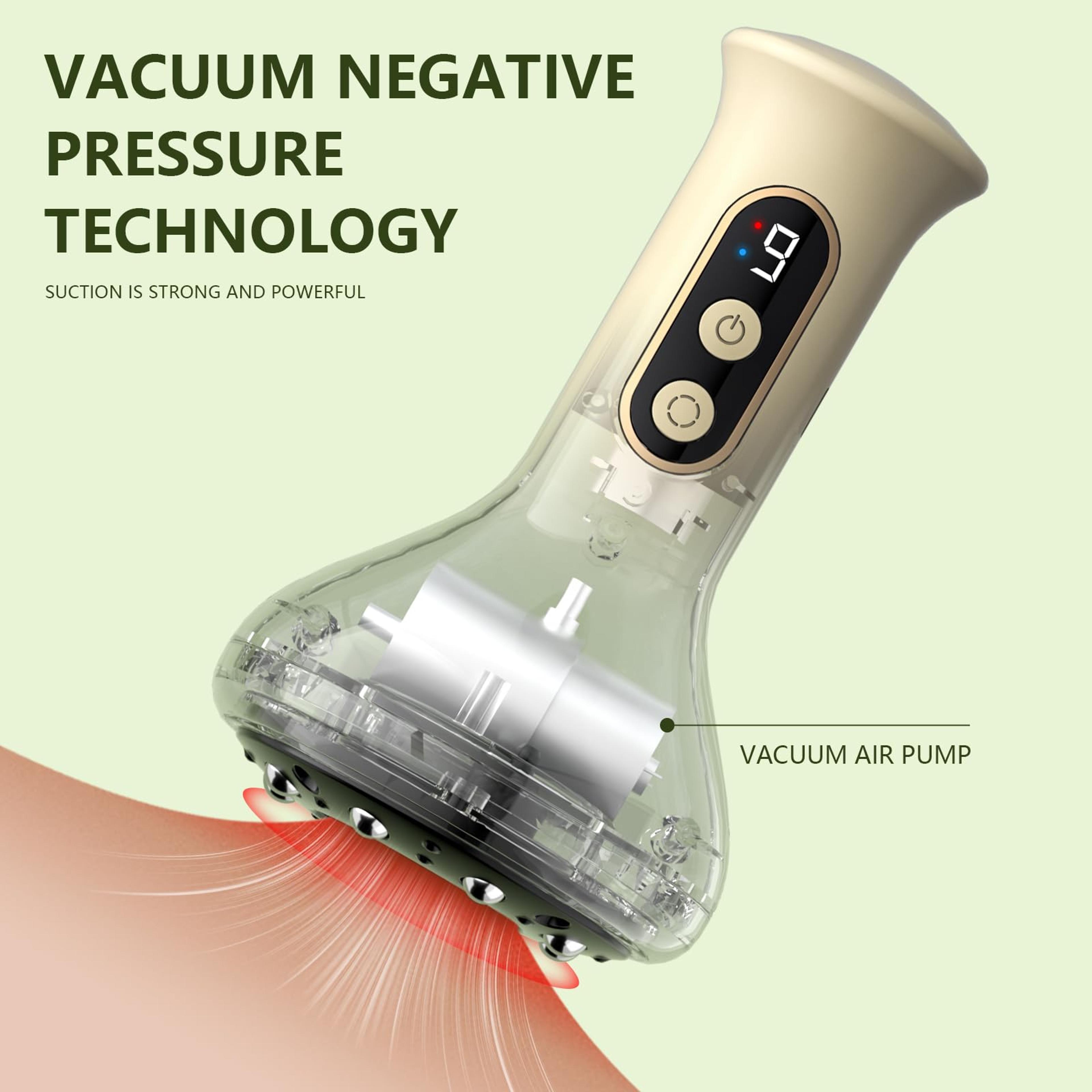 usb rechargeable smart cupping machine, vacuum suction cup with hot compress, multi-level massage for arm back leg