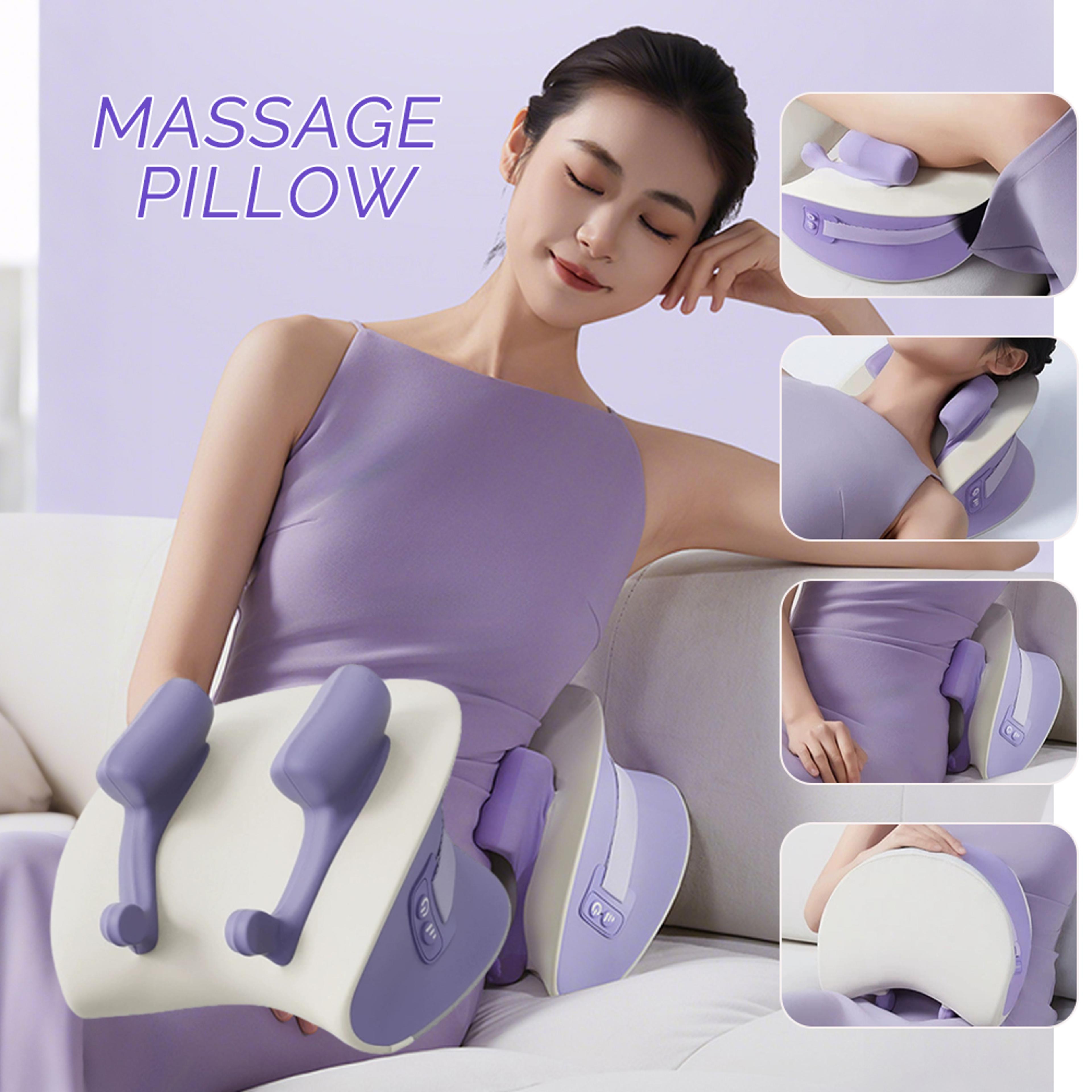 rechargeable 6d ergonomic neck and shoulder massager, foreverlily neck cervical massage pillow, knead waist leg