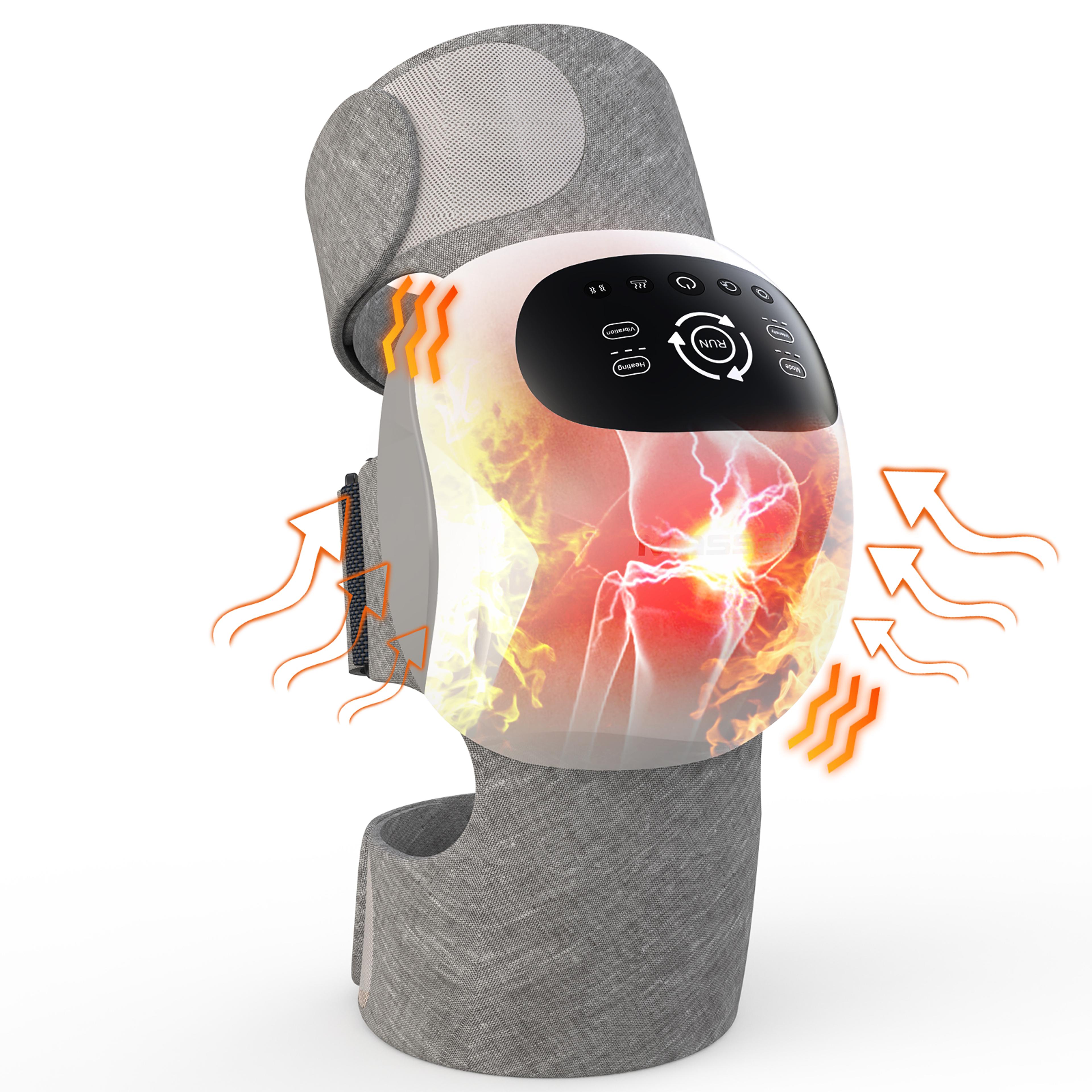 knee massager wireless, vibration heating compression, relaxes muscles, relieves pain, 2500mah battery