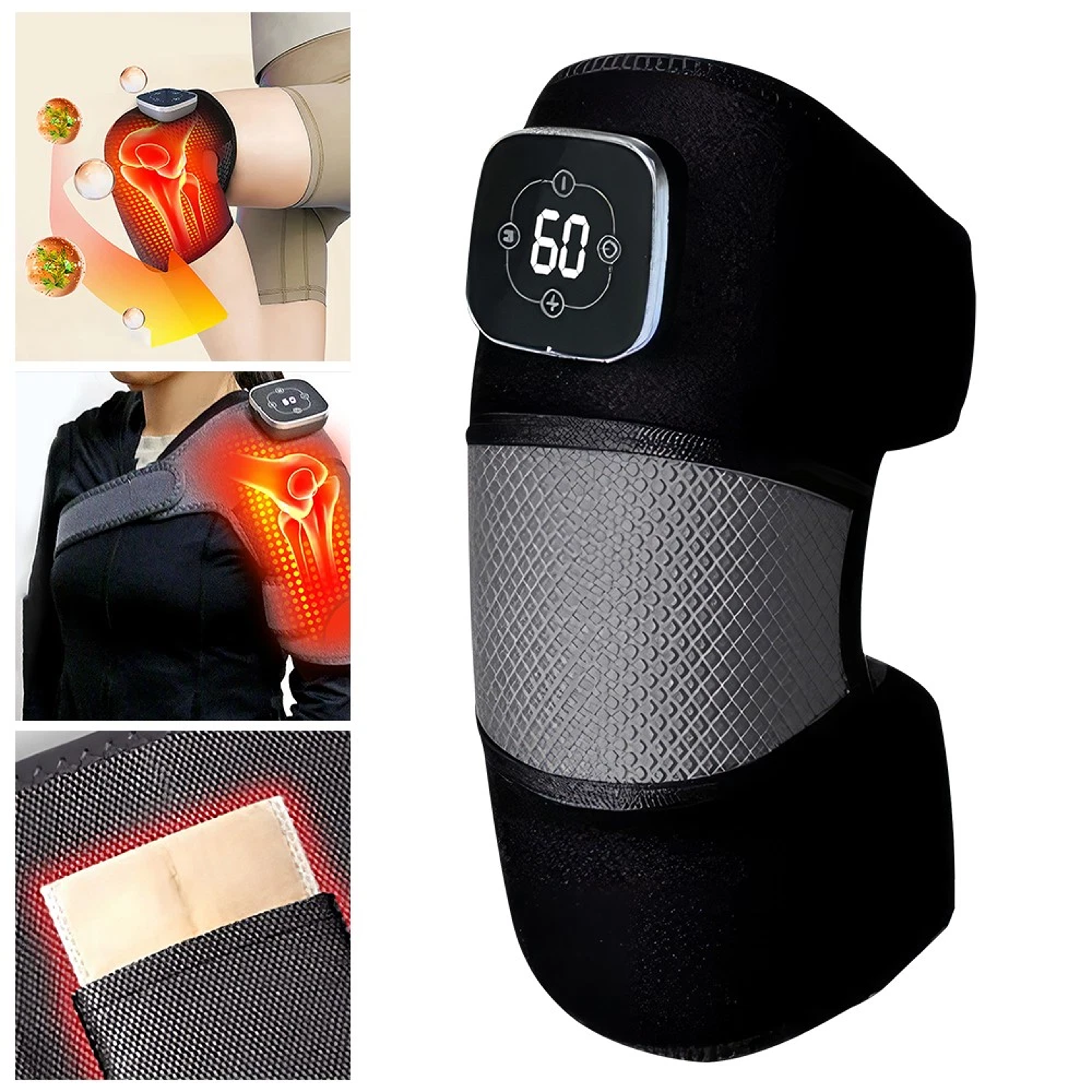 universal vibration knee warmer, heated knee brace, shoulder massage warmer, adjustable joint pain relief device