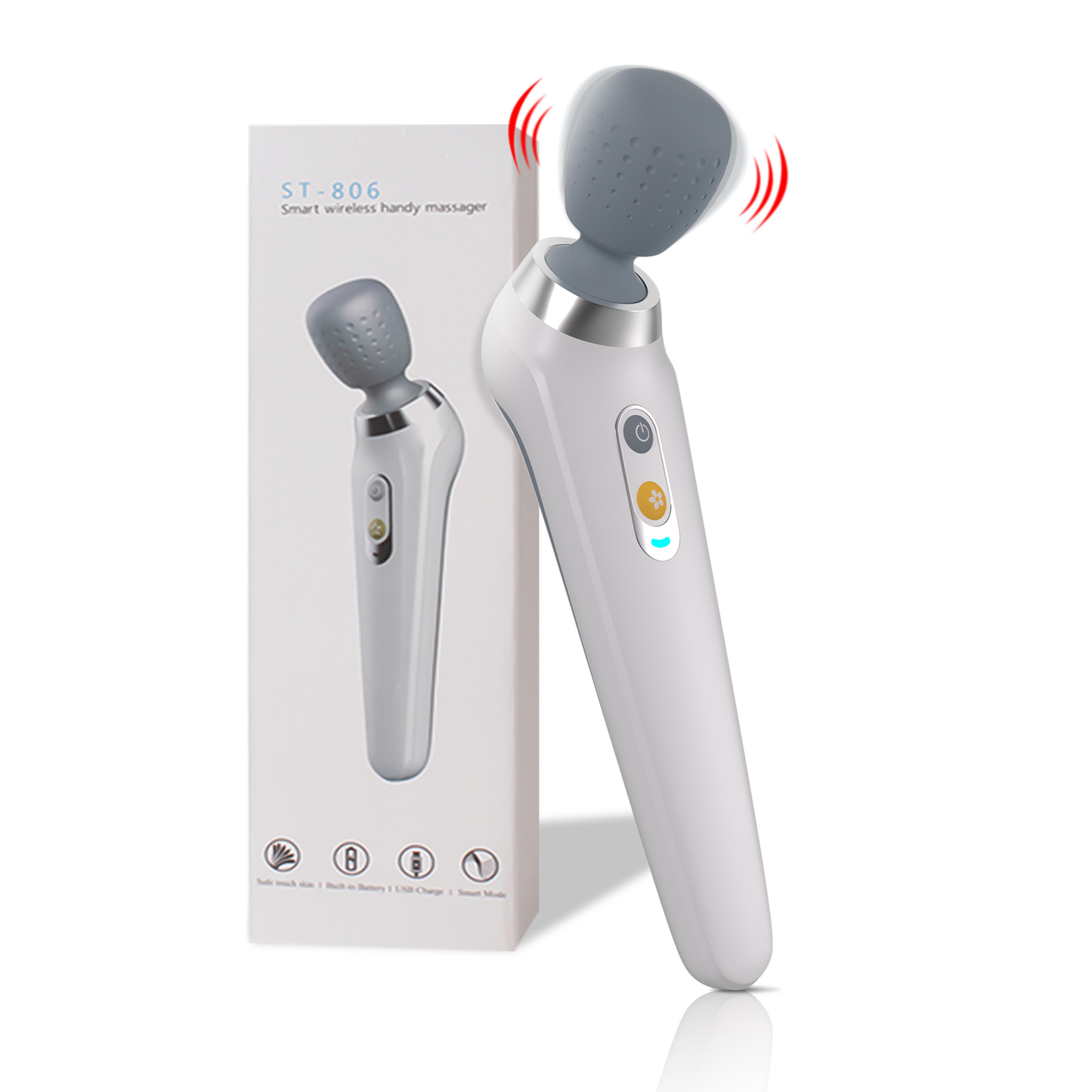 electric handheld back massager, cordless rechargeable vibrating personal massager for women, powerful waterproof