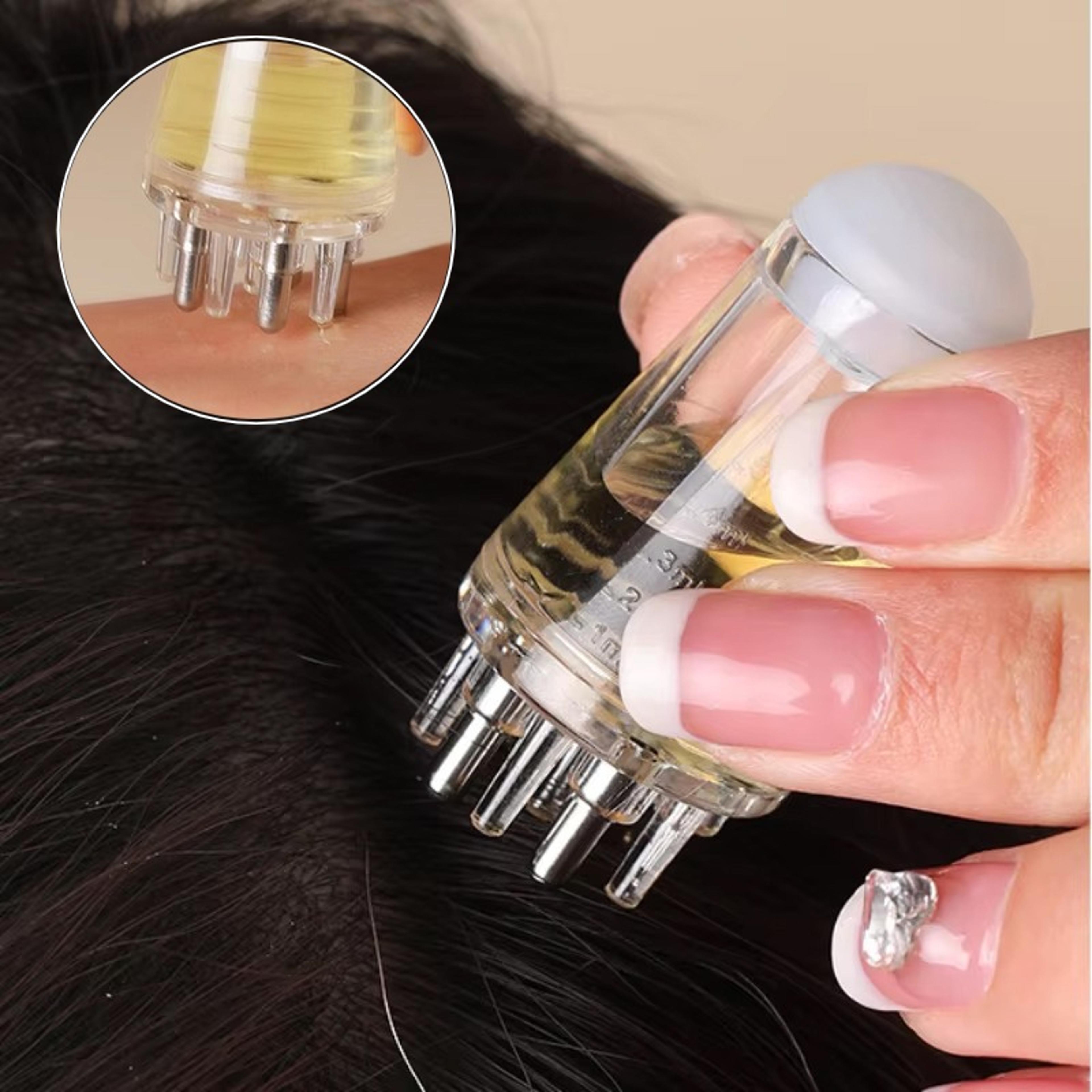 hair growth essence applicator, scalp massage ball head, minoxidil liquid delivery, precision guide comb