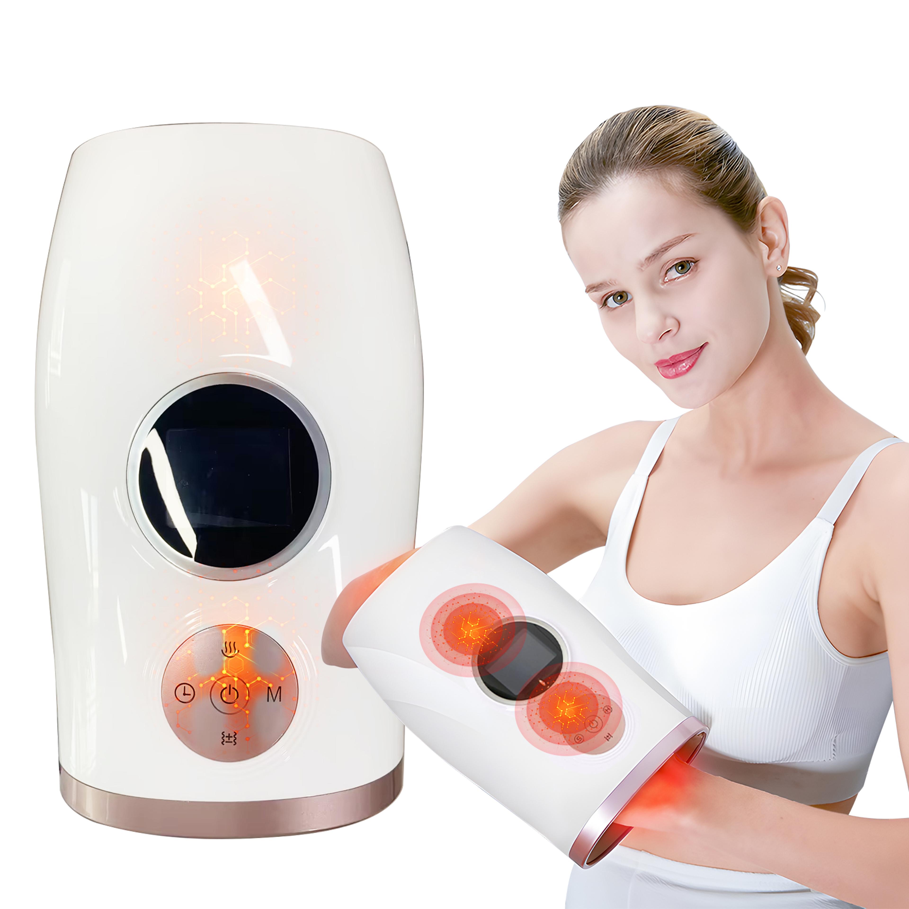 led screen finger hand massager, quiet portable hand massage with heat and compression, ideal gifts for men and women