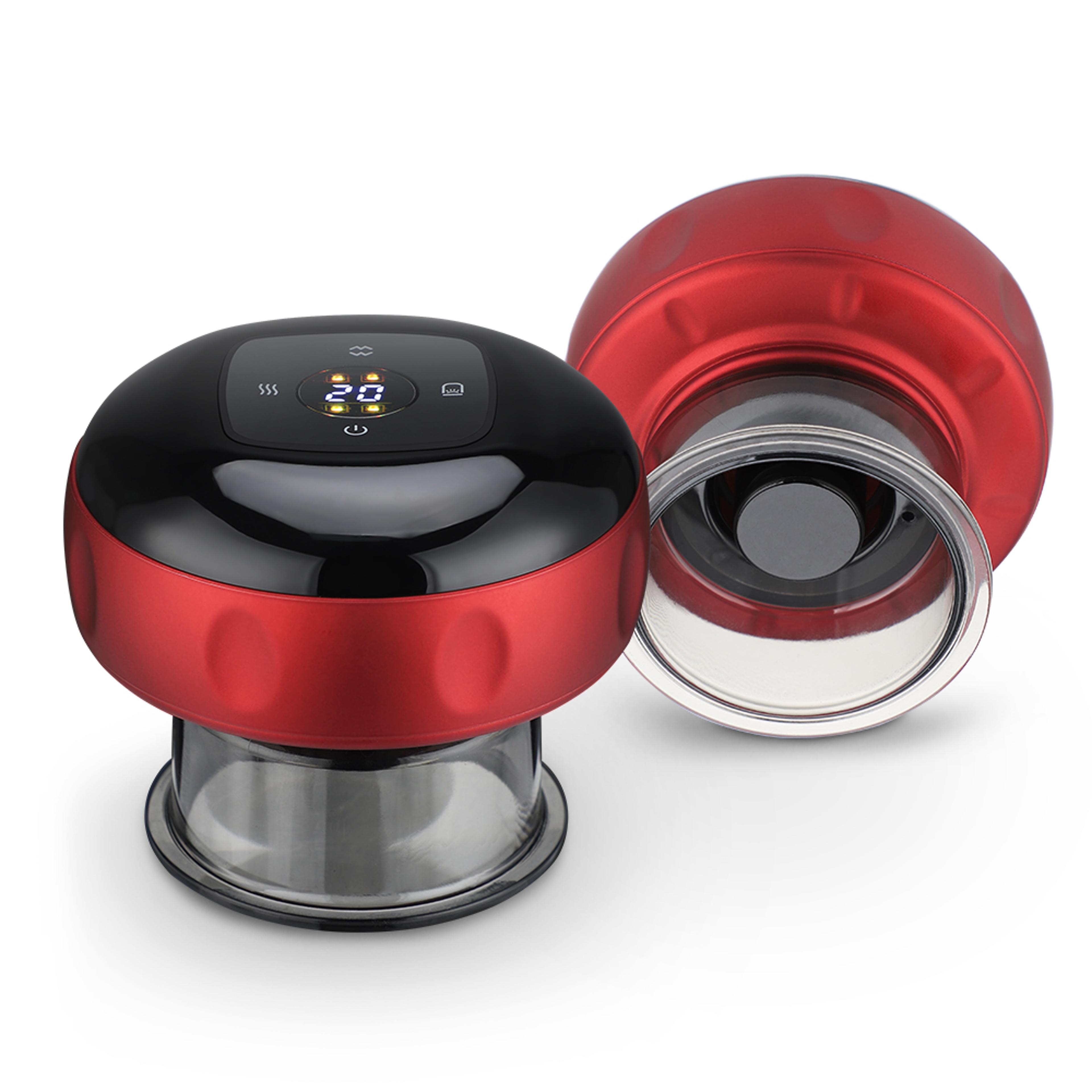smart electric vacuum cupping device, red light heating massager, body scraping suction cup, neck back arm pain relief