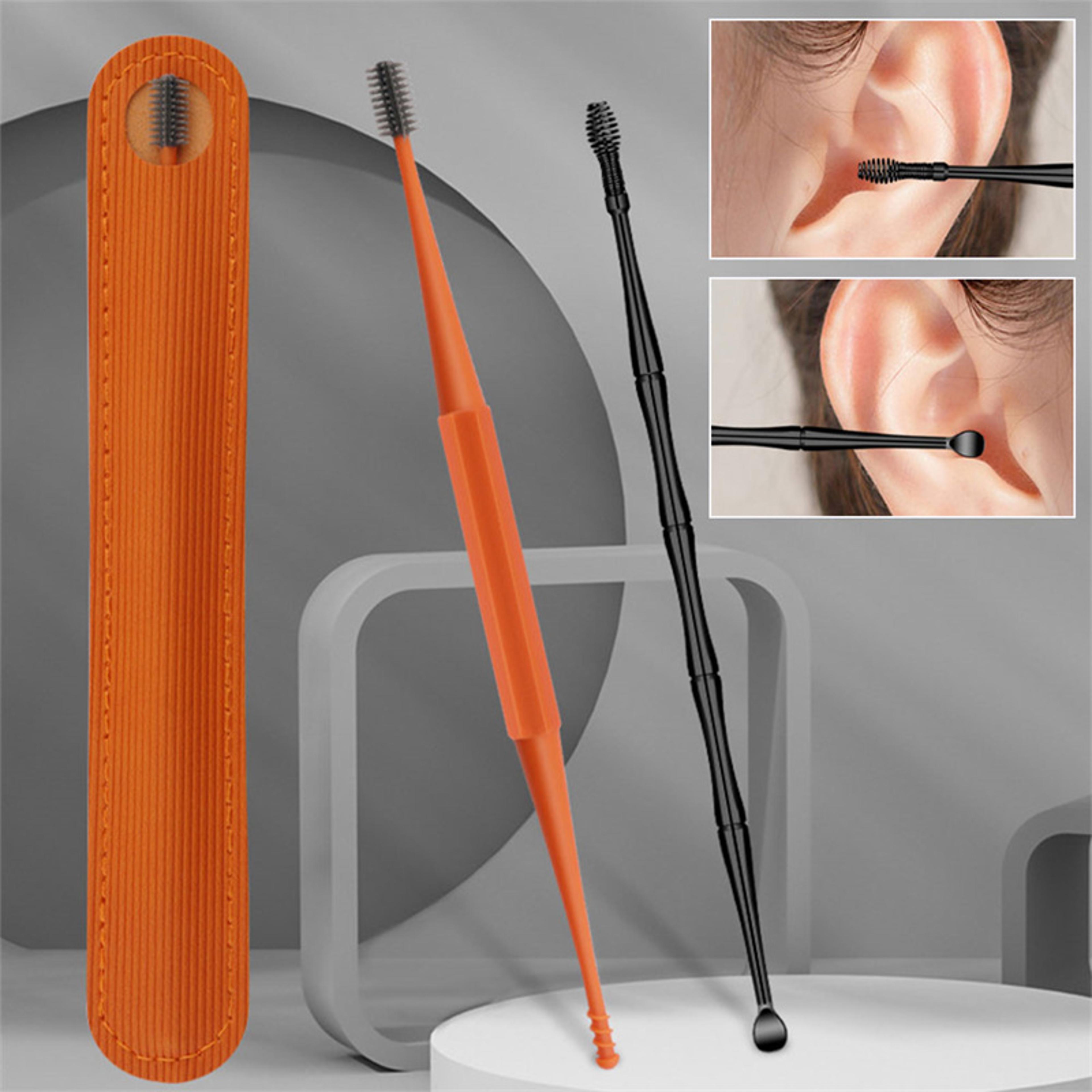 spiral rotating ear wax cleaner, soft silicone double-sided earpick, ears remover clean tool, spiral design for safe wax
