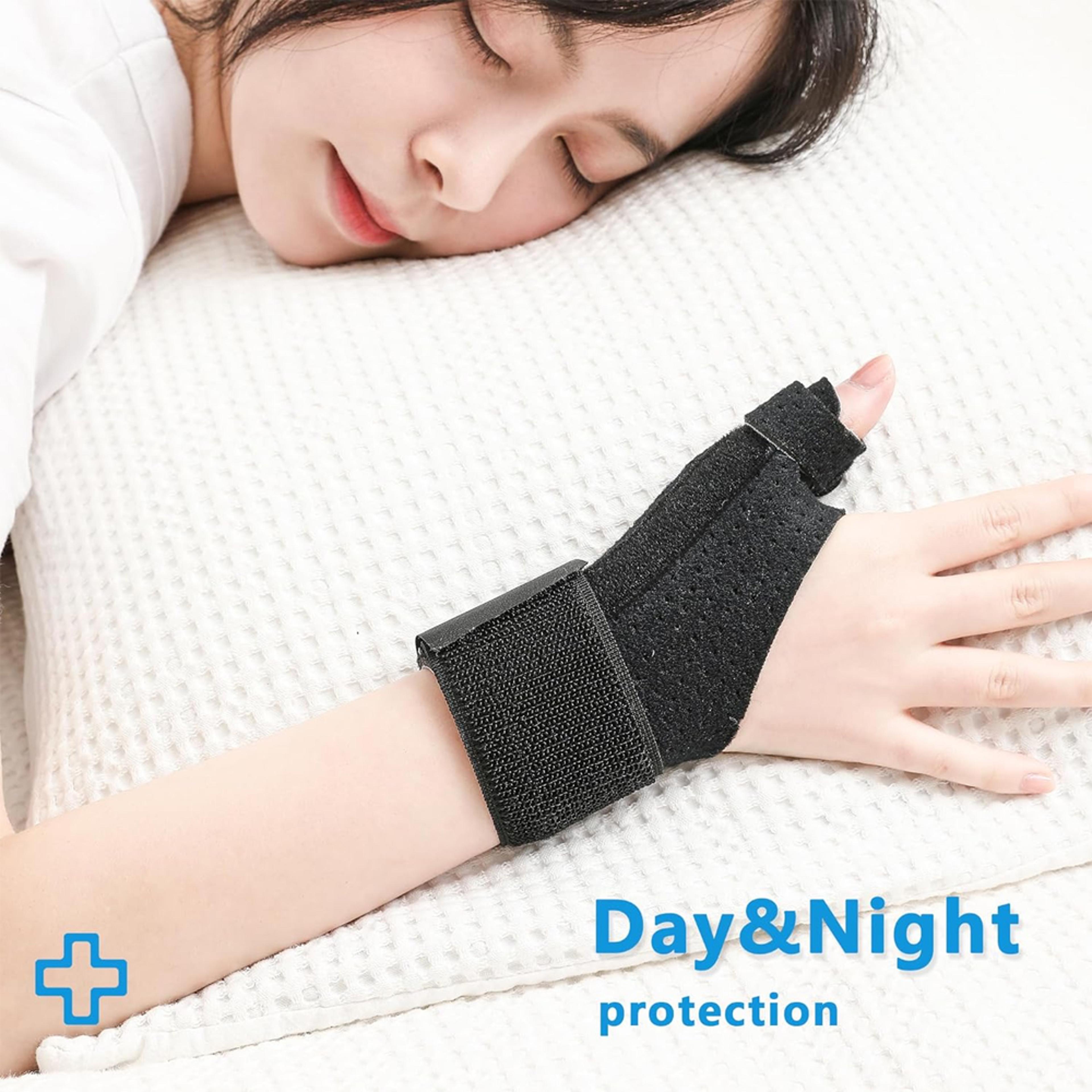 thumb and wrist brace, reversible support splint, carpal tunnel, arthritis, tendonitis, sprained finger aid
