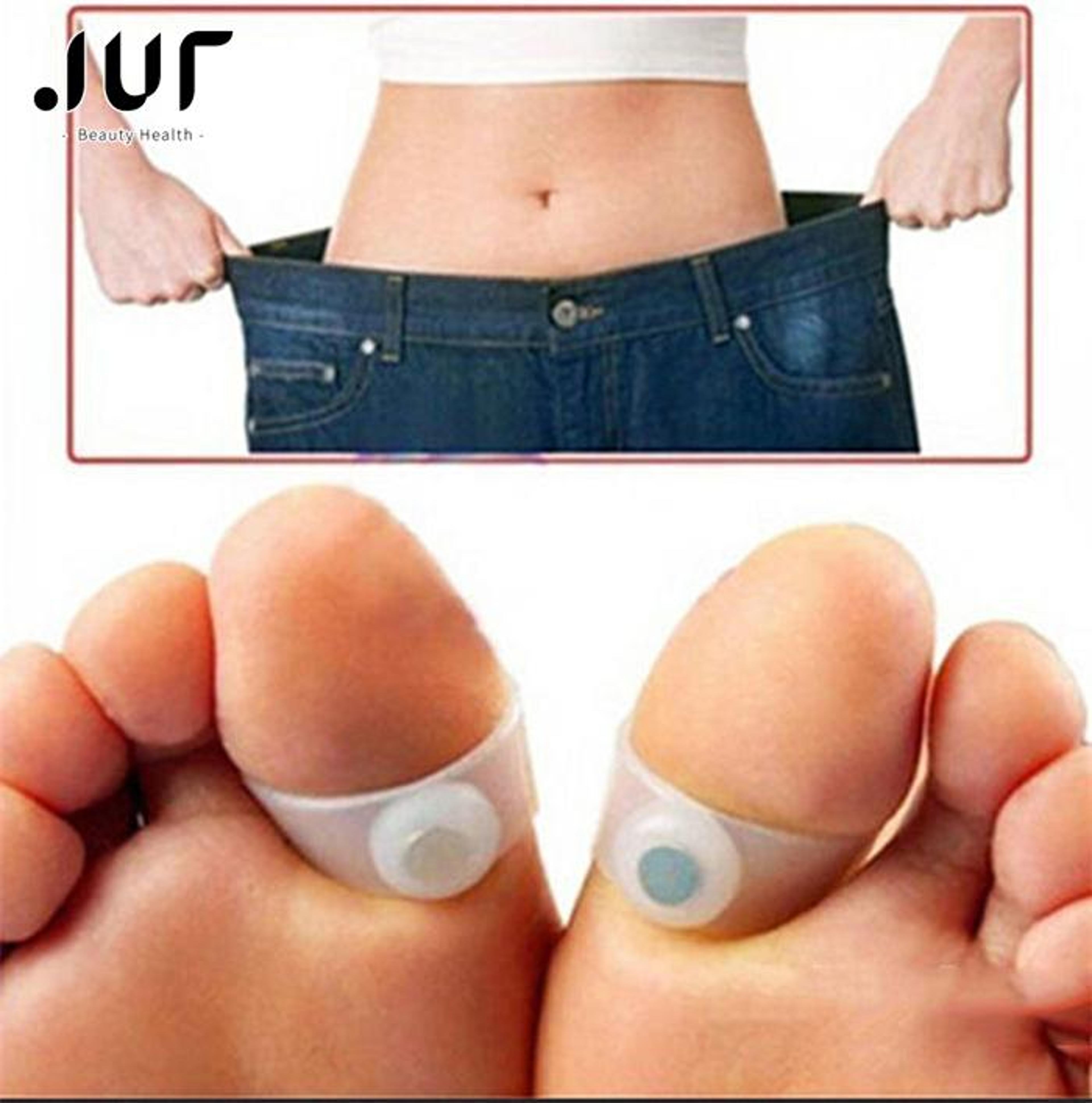 slimming weight loss magnetic silicone toe ring, 1 pair foot massage, fat burning feet care circulation booster