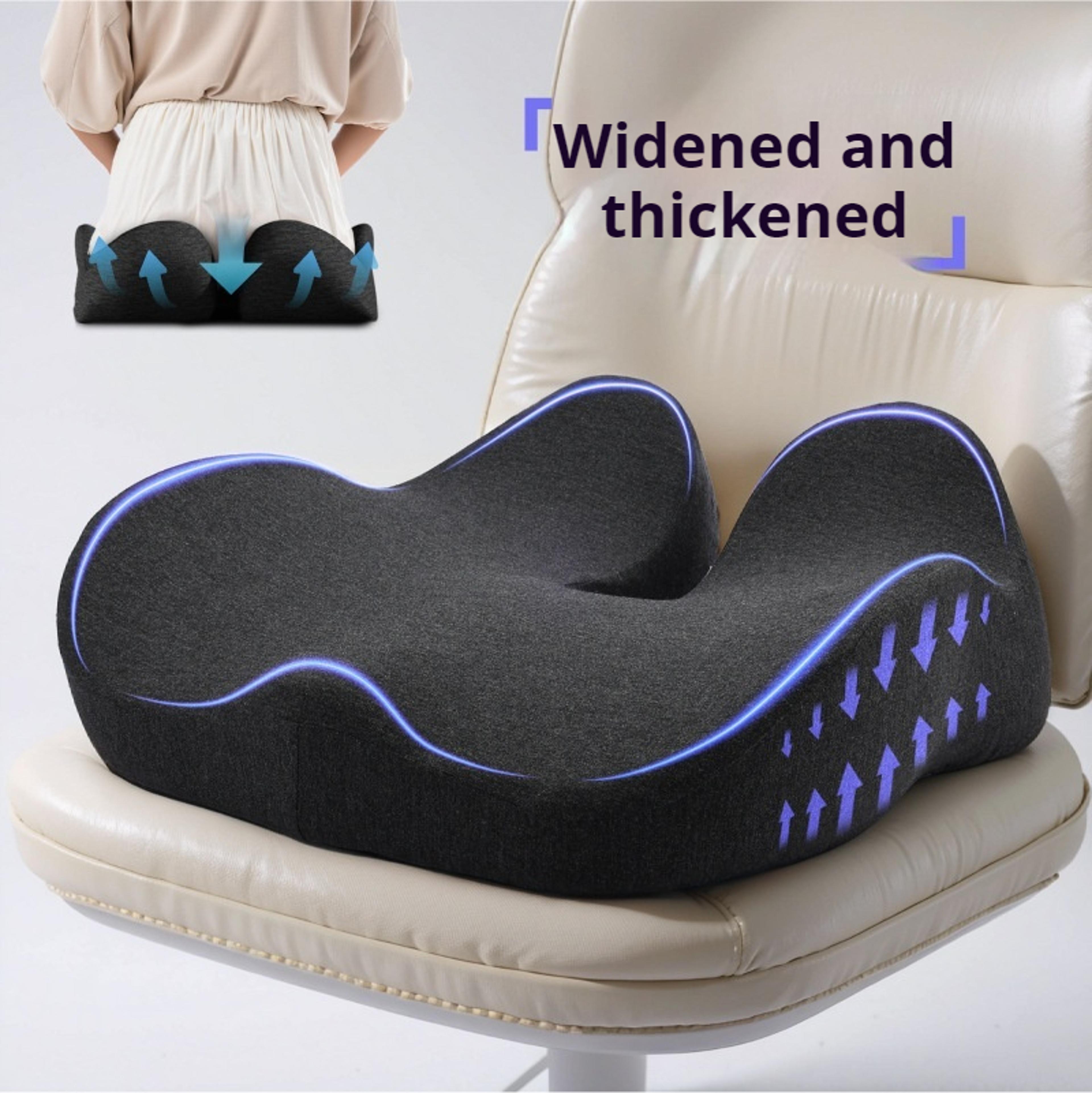 breathable seat pad for office chair, thickened memory foam cushion, relieve back pain and hemorrhoids