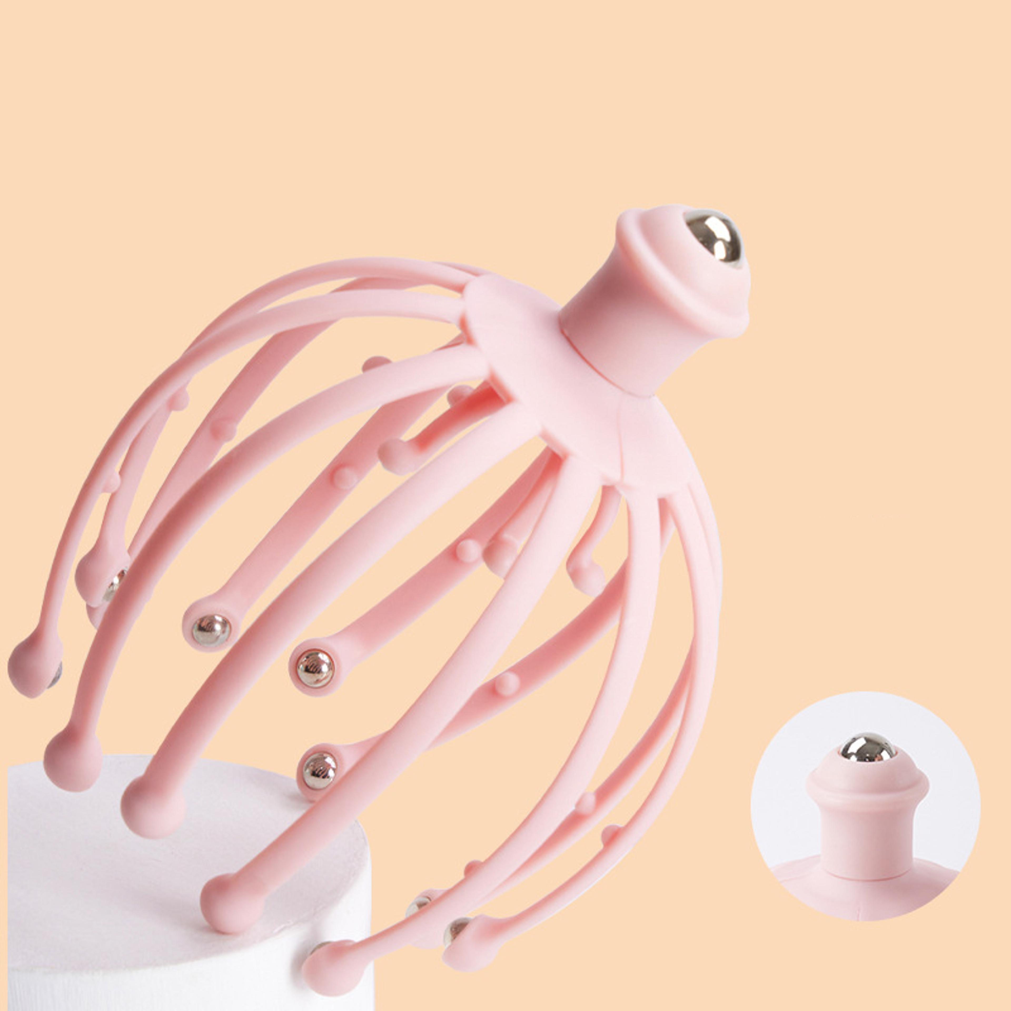 head massager for deep relaxation, 18 finger scalp massager, handheld massage tool, stress relief, hair stimulation