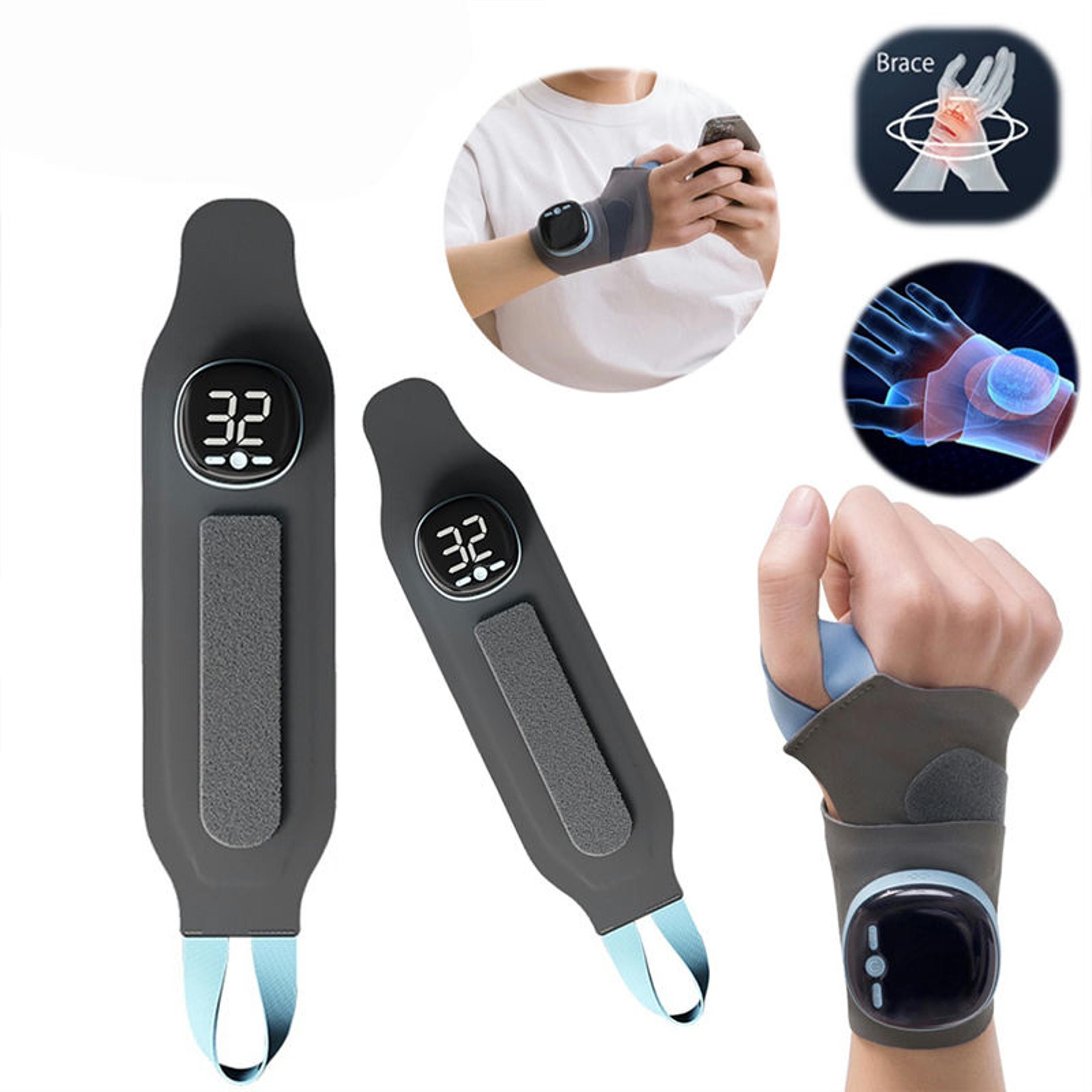 massage wrist guard band, electric heating wrist massager, 5 level hot compress, 3 level vibration therapy for carpal