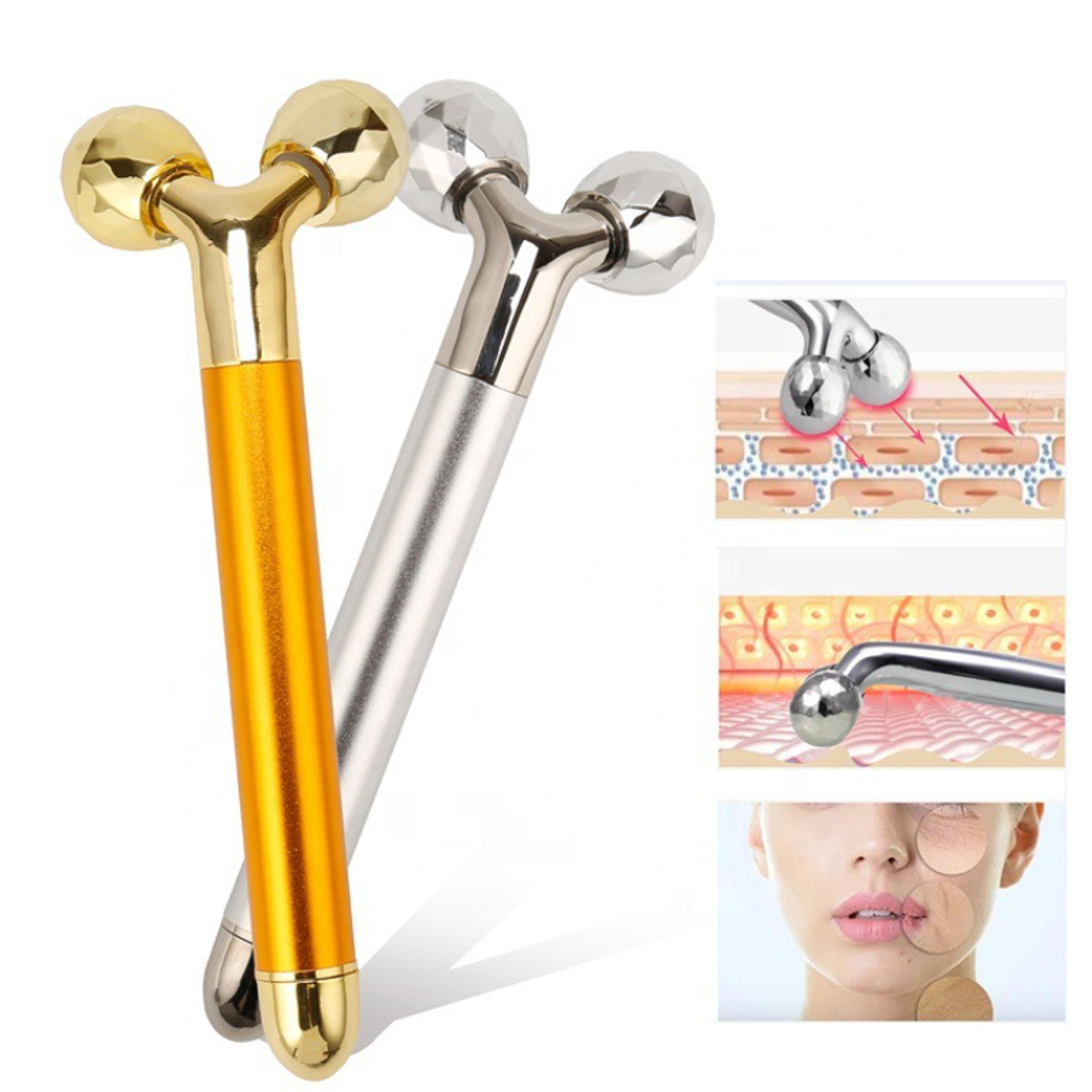 facial roller massager, electric beauty bar, face slimming tool, vibrating skin care roller, anti wrinkle lifting device