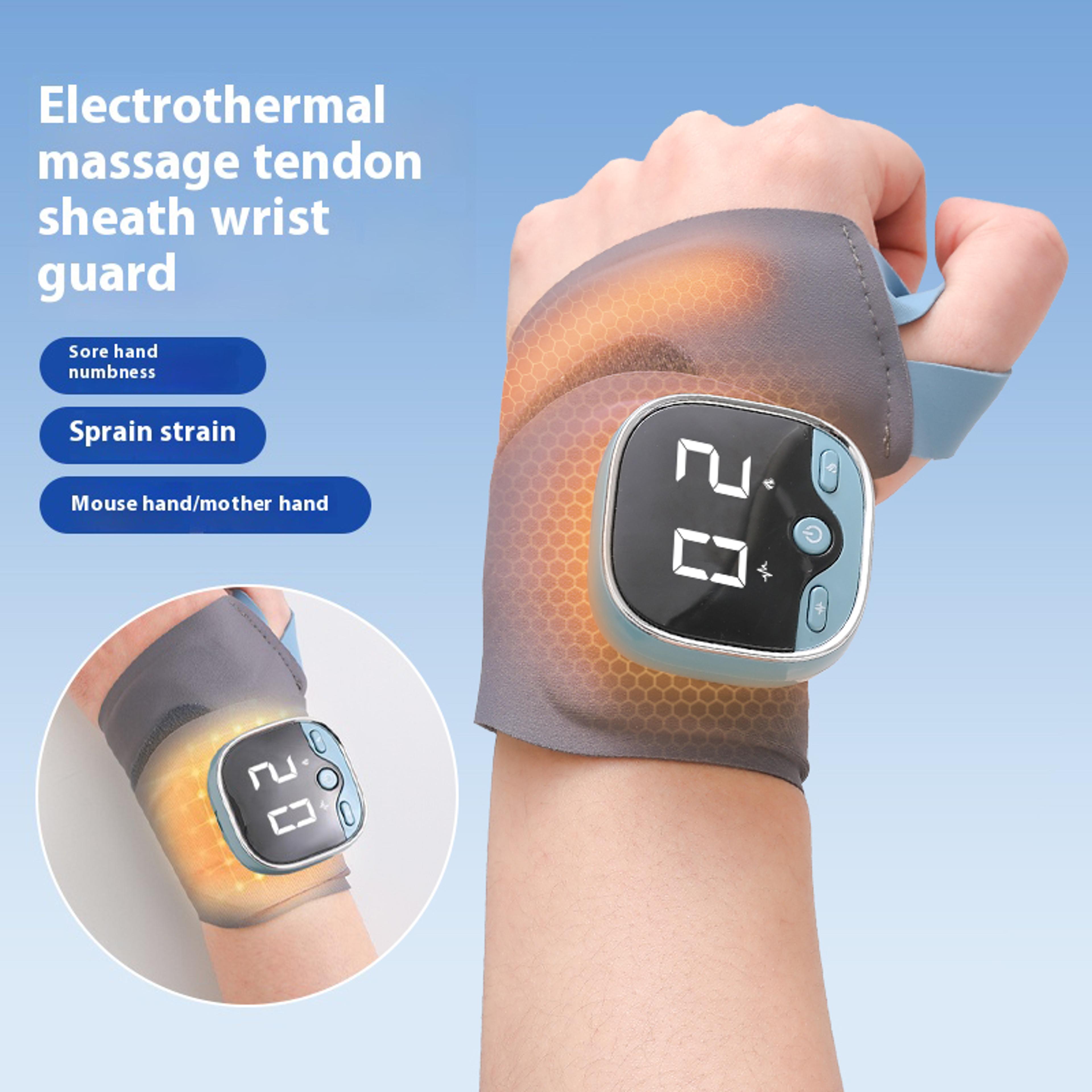 electric heating wrist massager 5 levels hot compress 3 levels vibration massage wrist guard band carpal tunnel