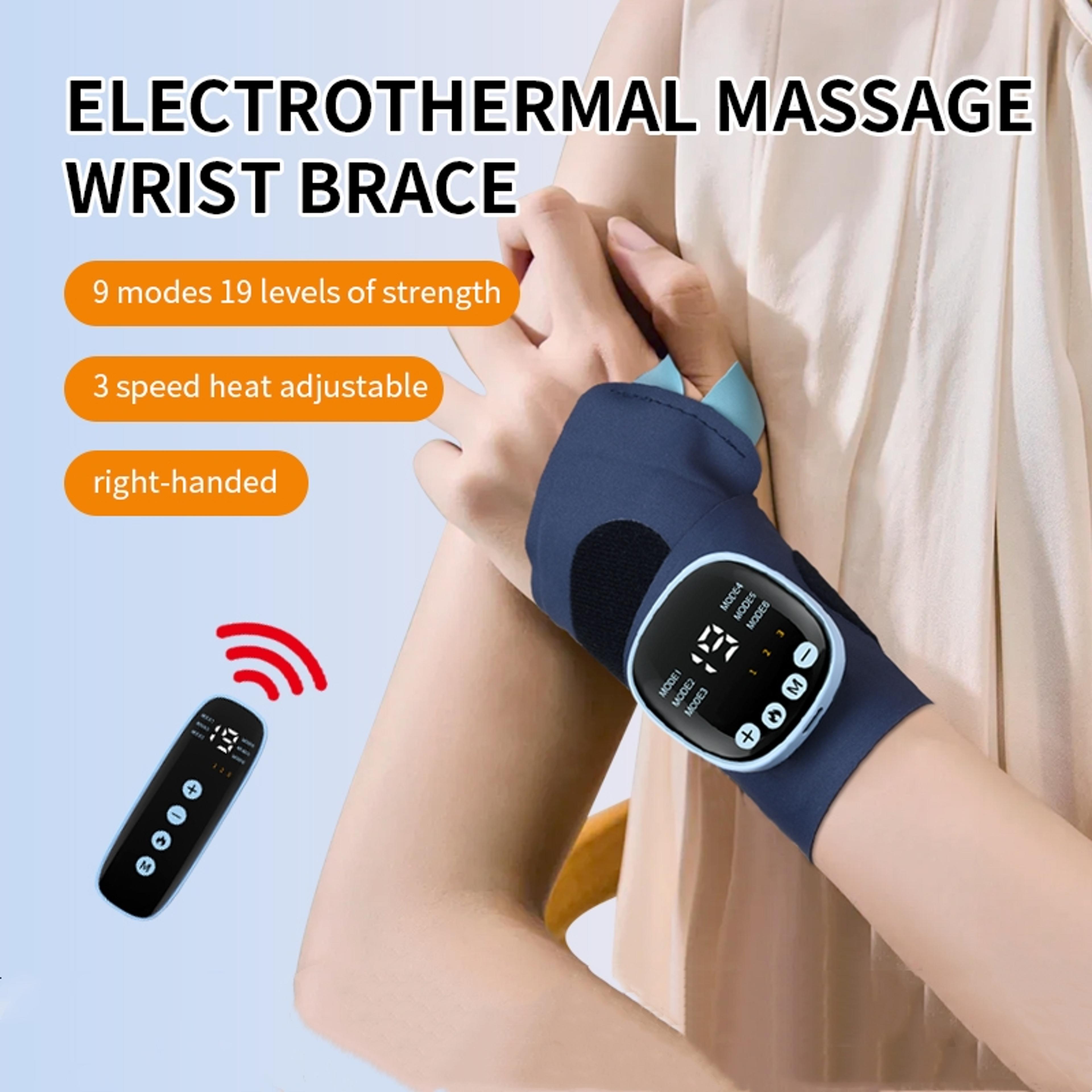 usb rechargeable wrist brace wrap, cordless wrist massager with heat, warm pad for carpal tunnel pain relief