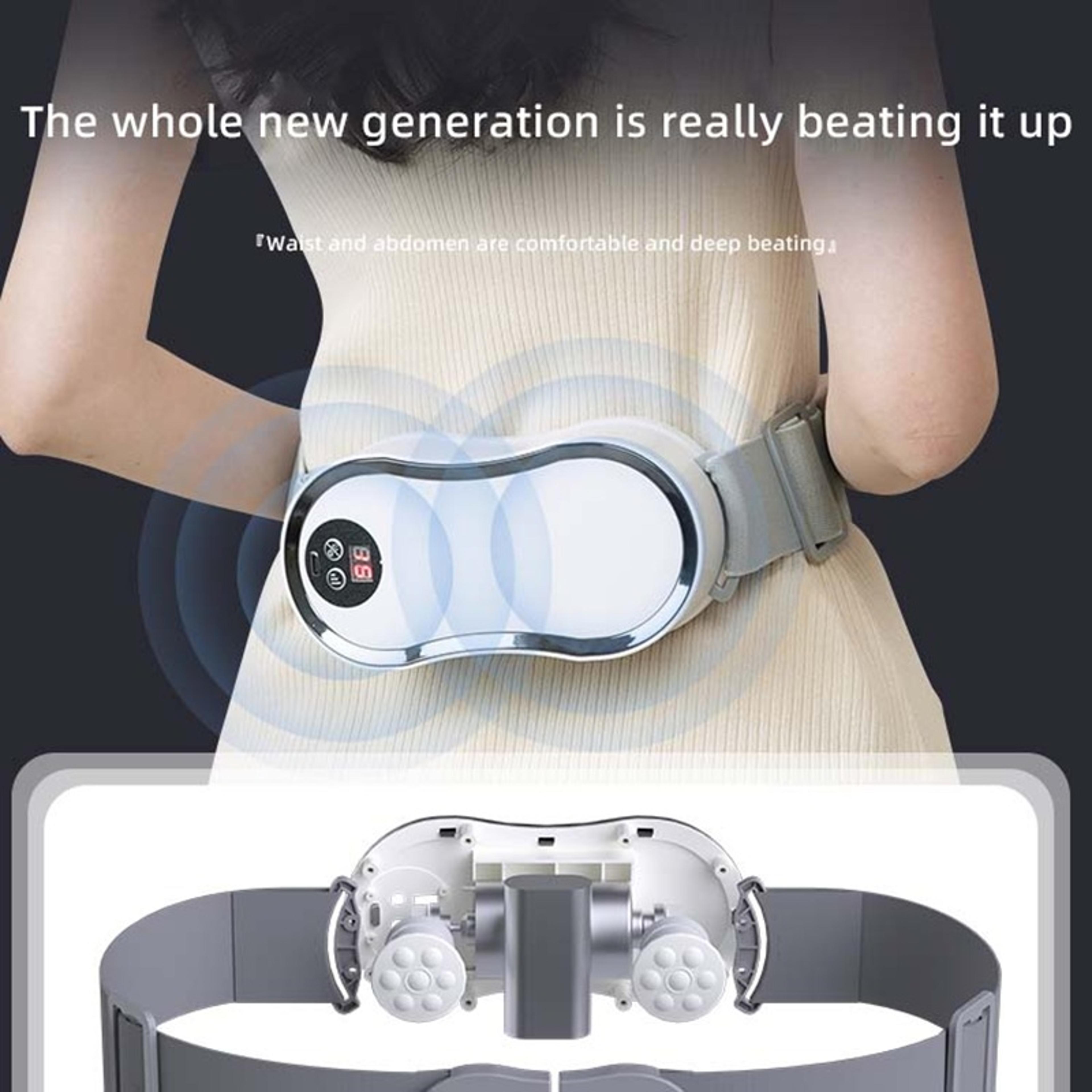 back relaxation massager, electric lumbar belt, vibration & tapping, rechargeable percussion therapy, remote controlled