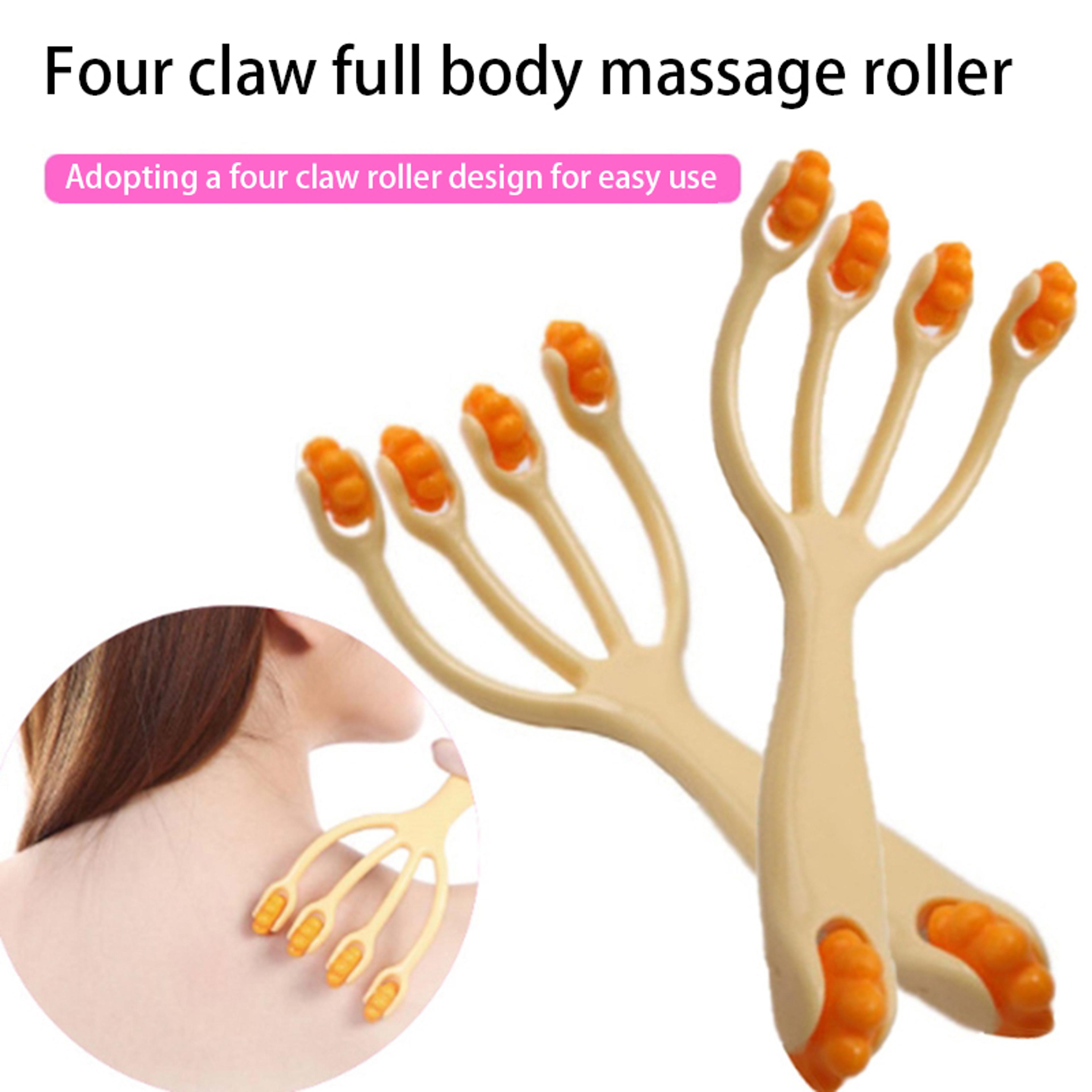 manual massage roller five wheel, for neck back waist leg, slimming spa massage to release fascia