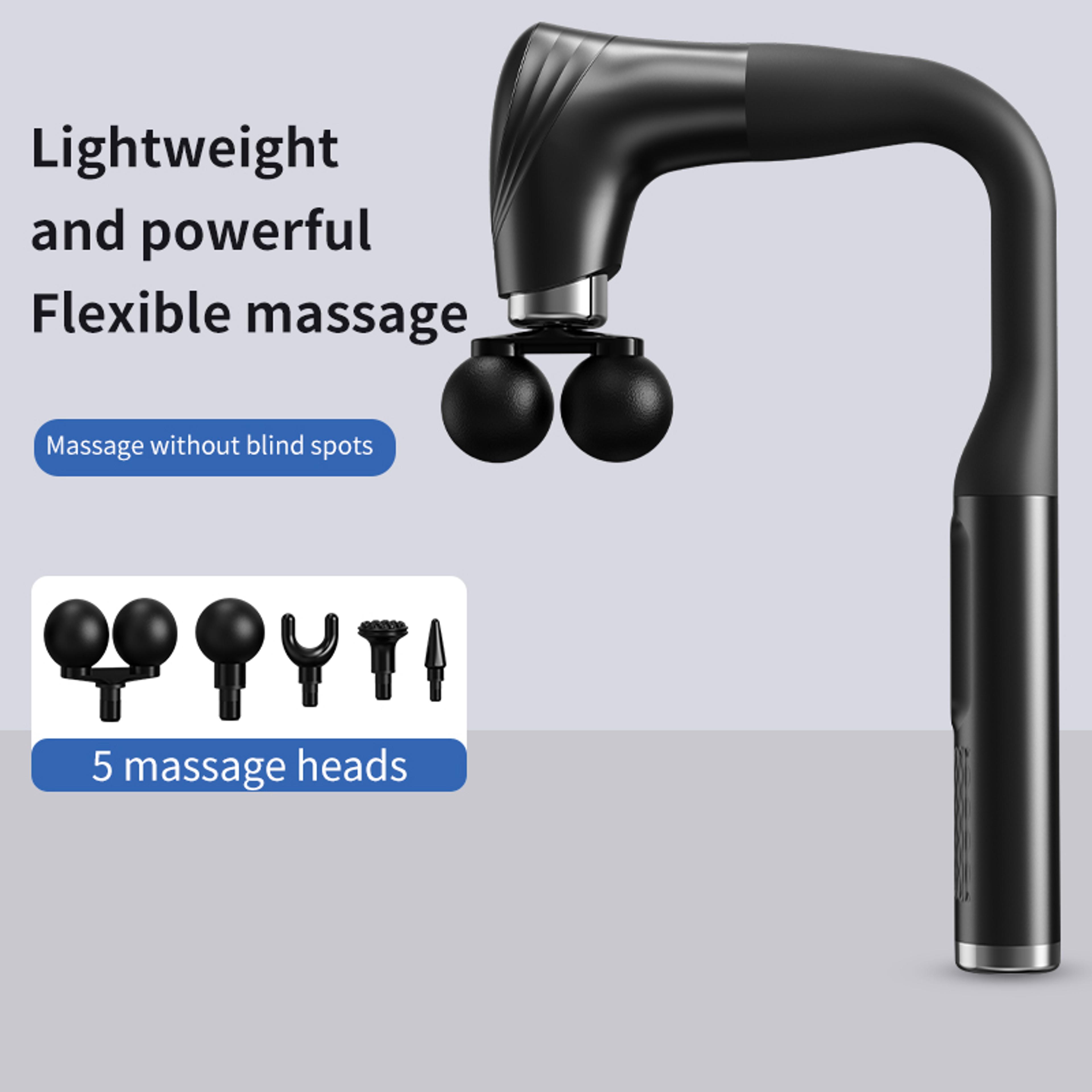 deep tissue percussion massager, long handle handheld fascia gun, adjustable speed muscle massager for neck, back, leg