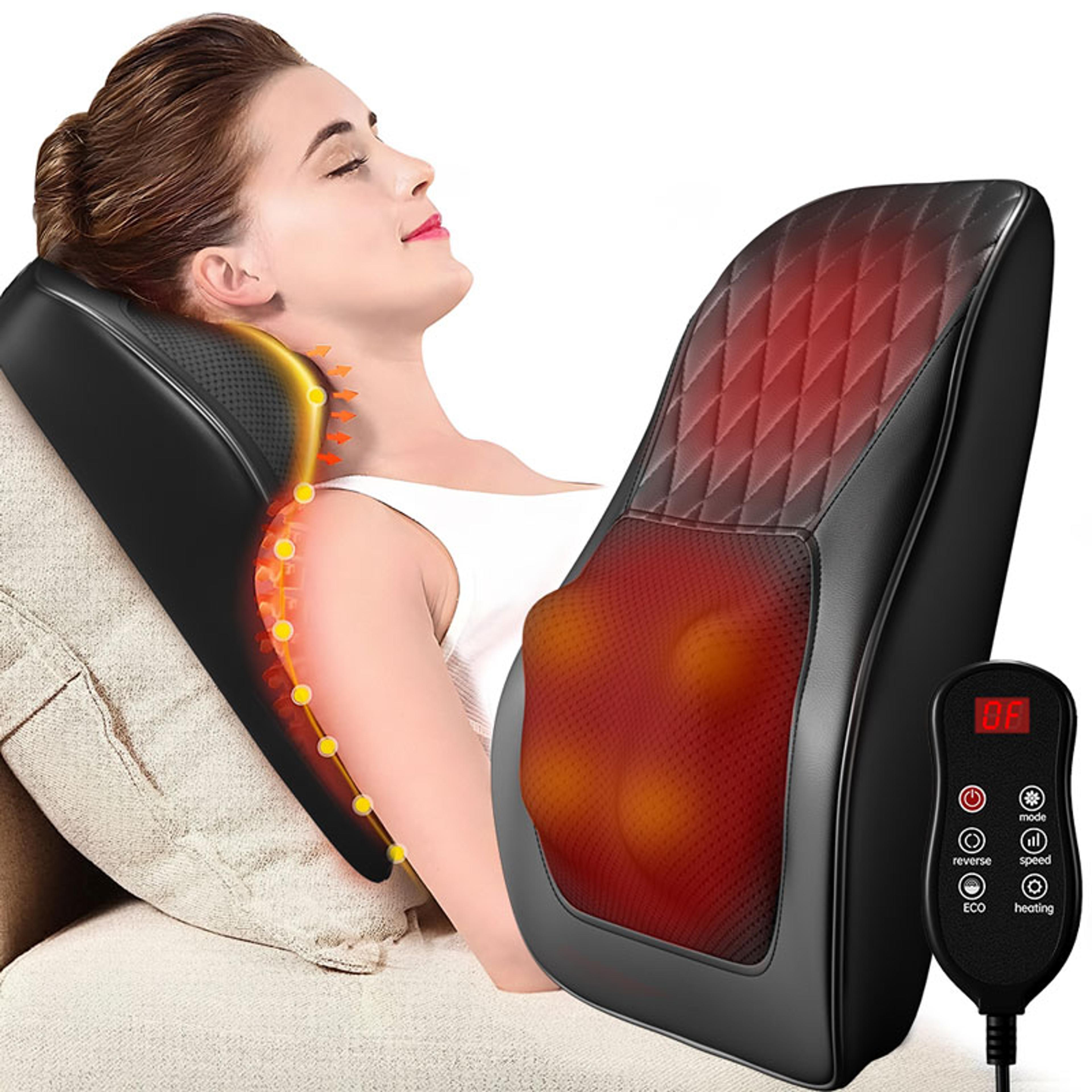 vibration heating massage machine, neck pillow massager, 3 speed adjustment, relax shoulder neck back muscle