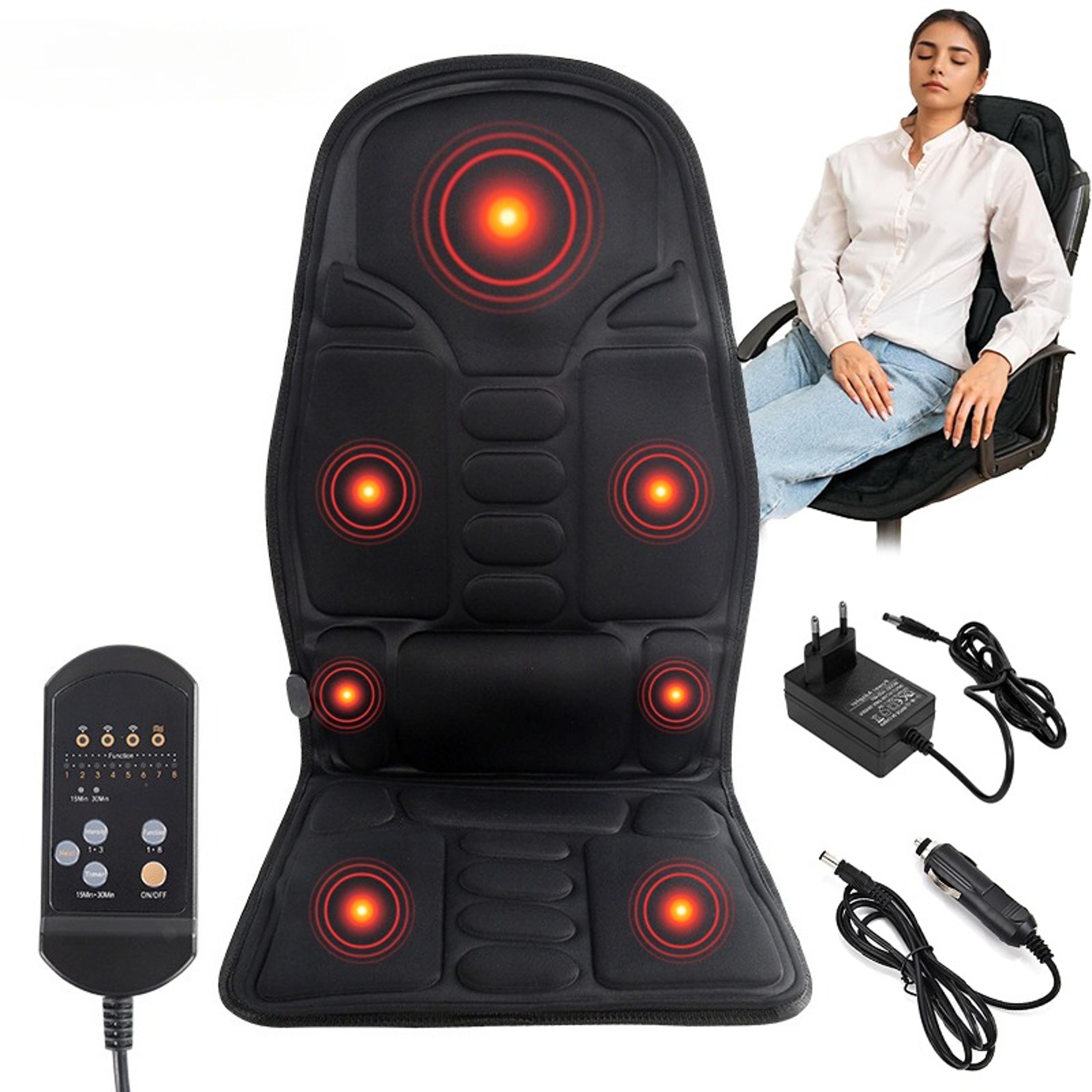 full body massage chair cushion, electric heating back massager mat, lumbar neck back mattress for home office car use