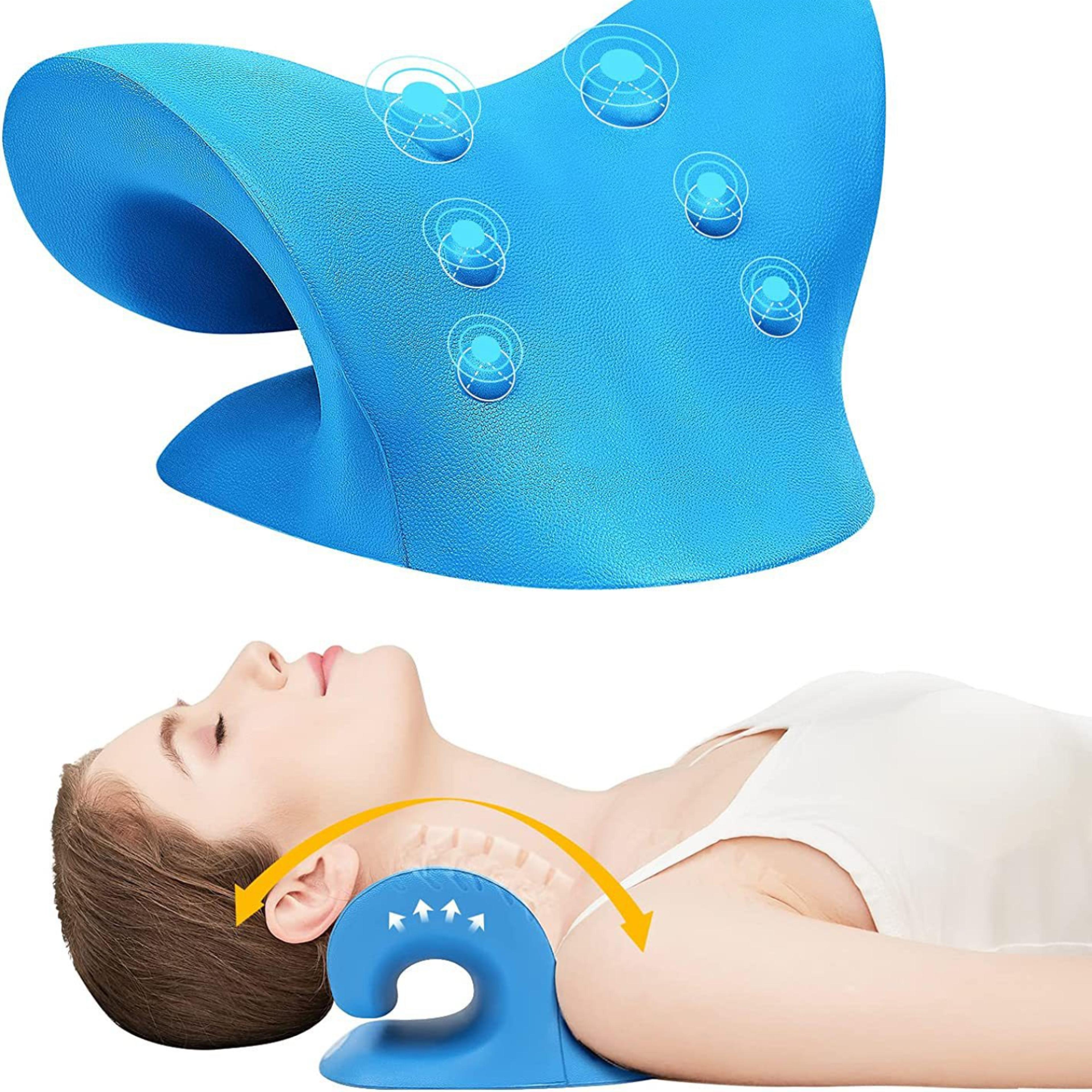 cervical spine massage pillow, neck shoulder relaxer, chiropractic traction device, posture correction tool