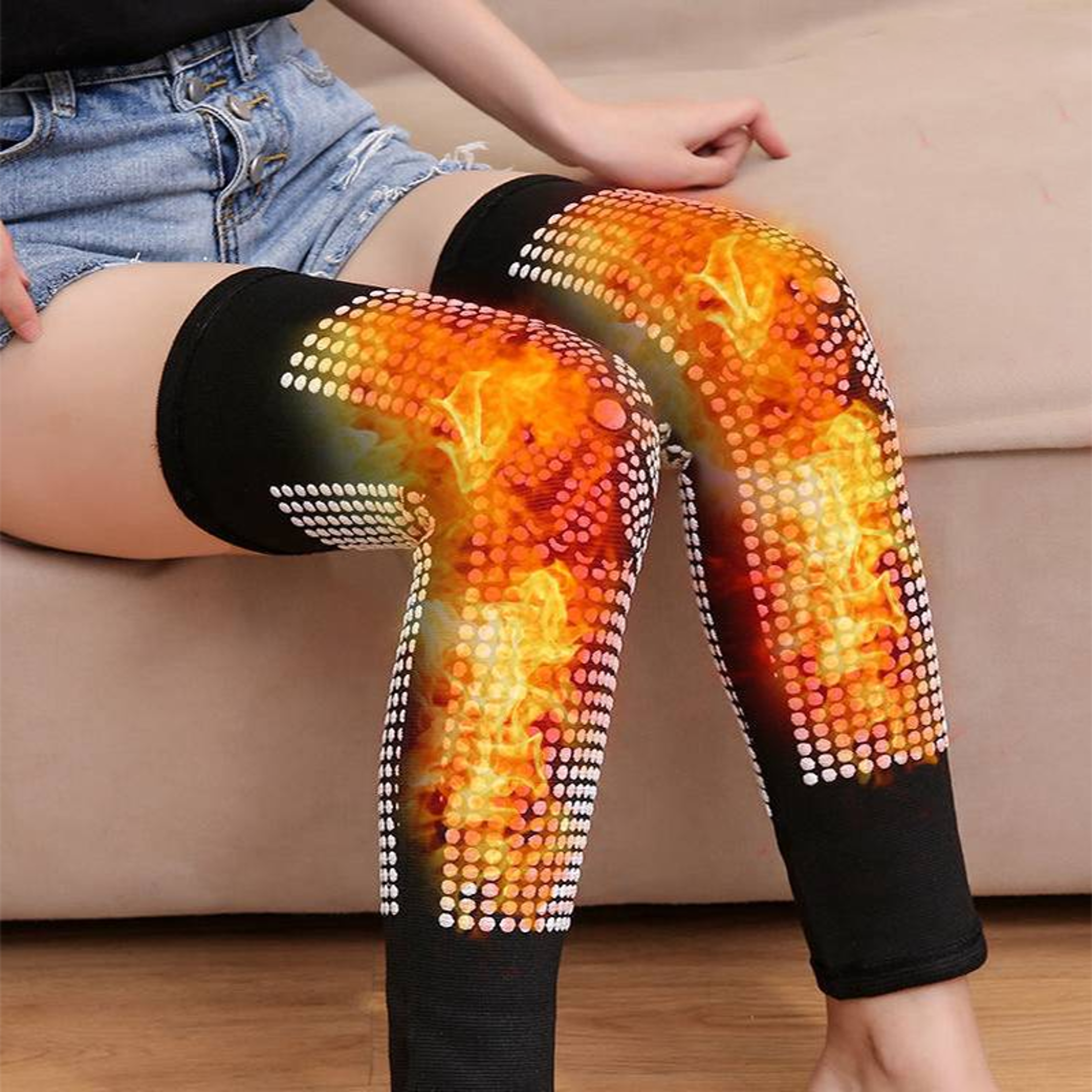 self heating knee pads, pair knee warm, knee support for arthritis relief, tourmaline therapy, men and women