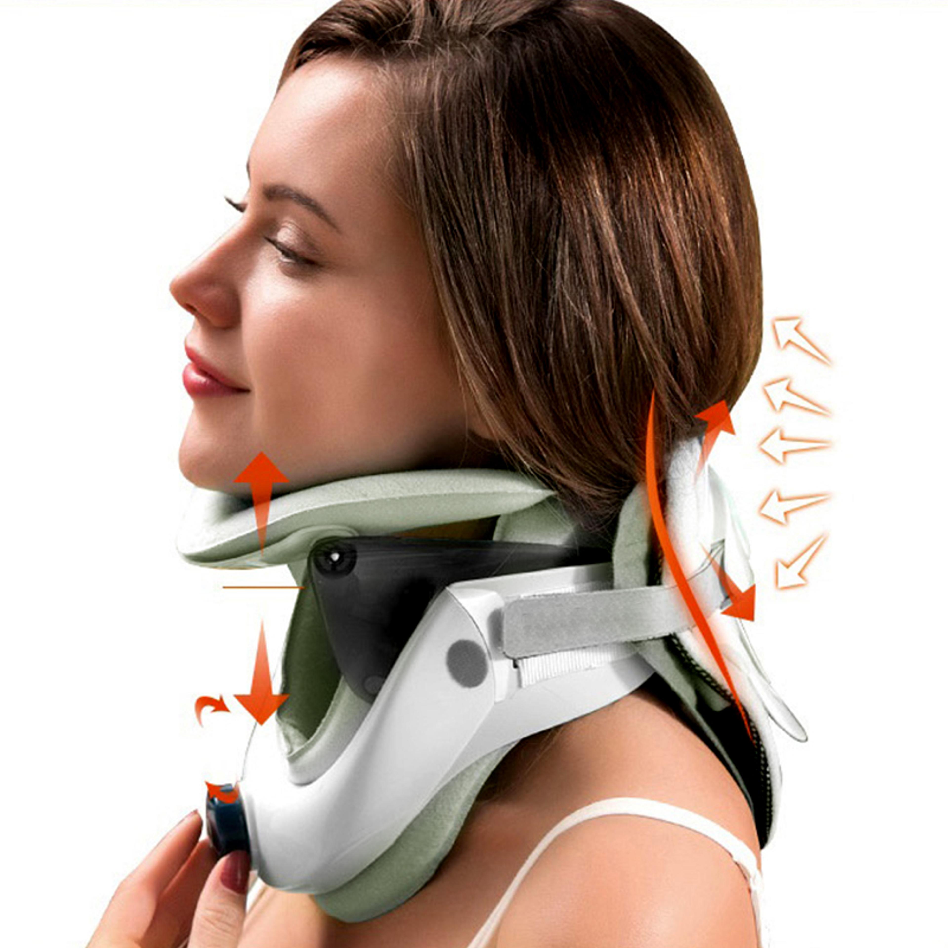 cervical neck traction device, air sac adjustable neck stretcher collar for home, spine alignment