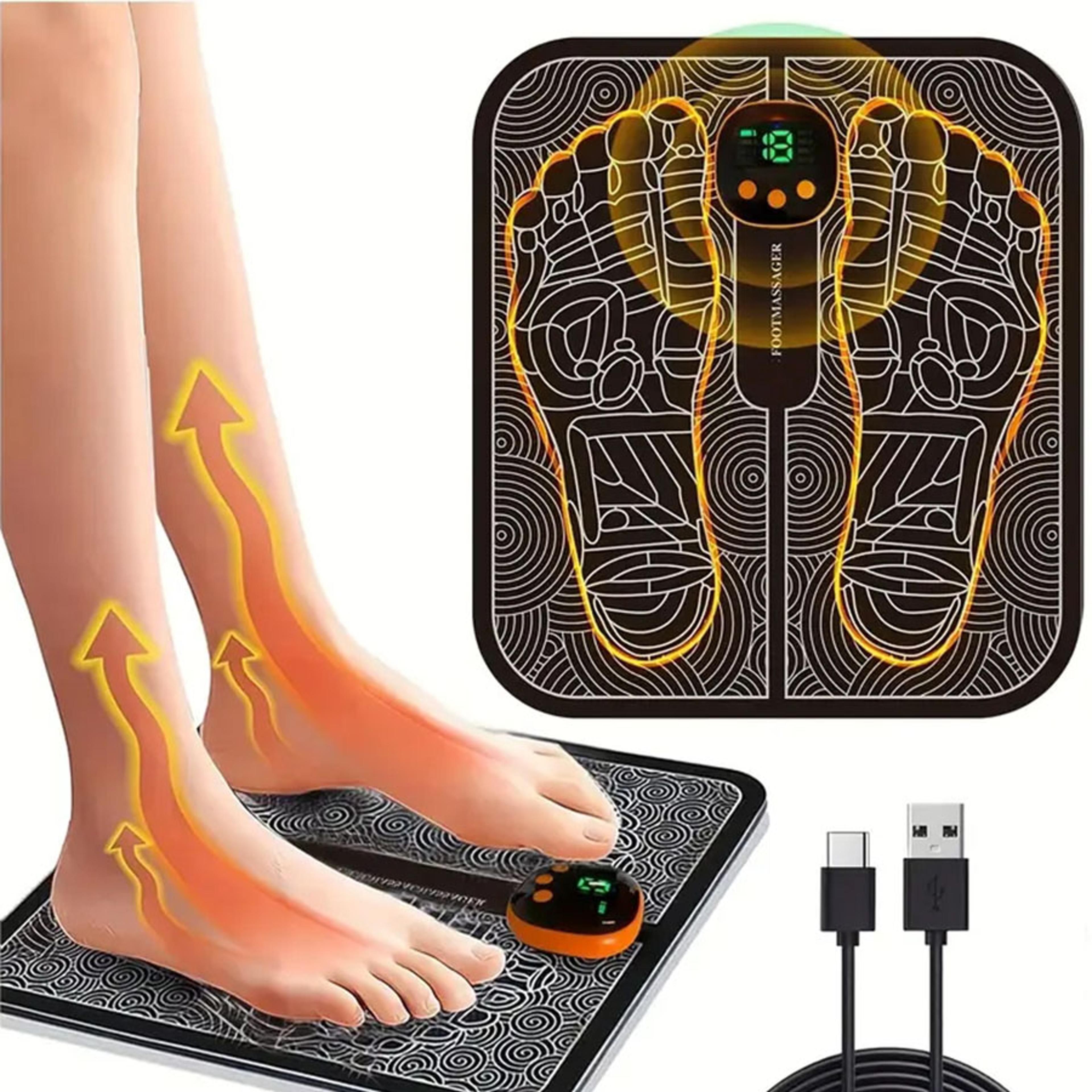 back massager & legs massager pad, ems foot massager for muscle relaxation, lcd display screen with remote control