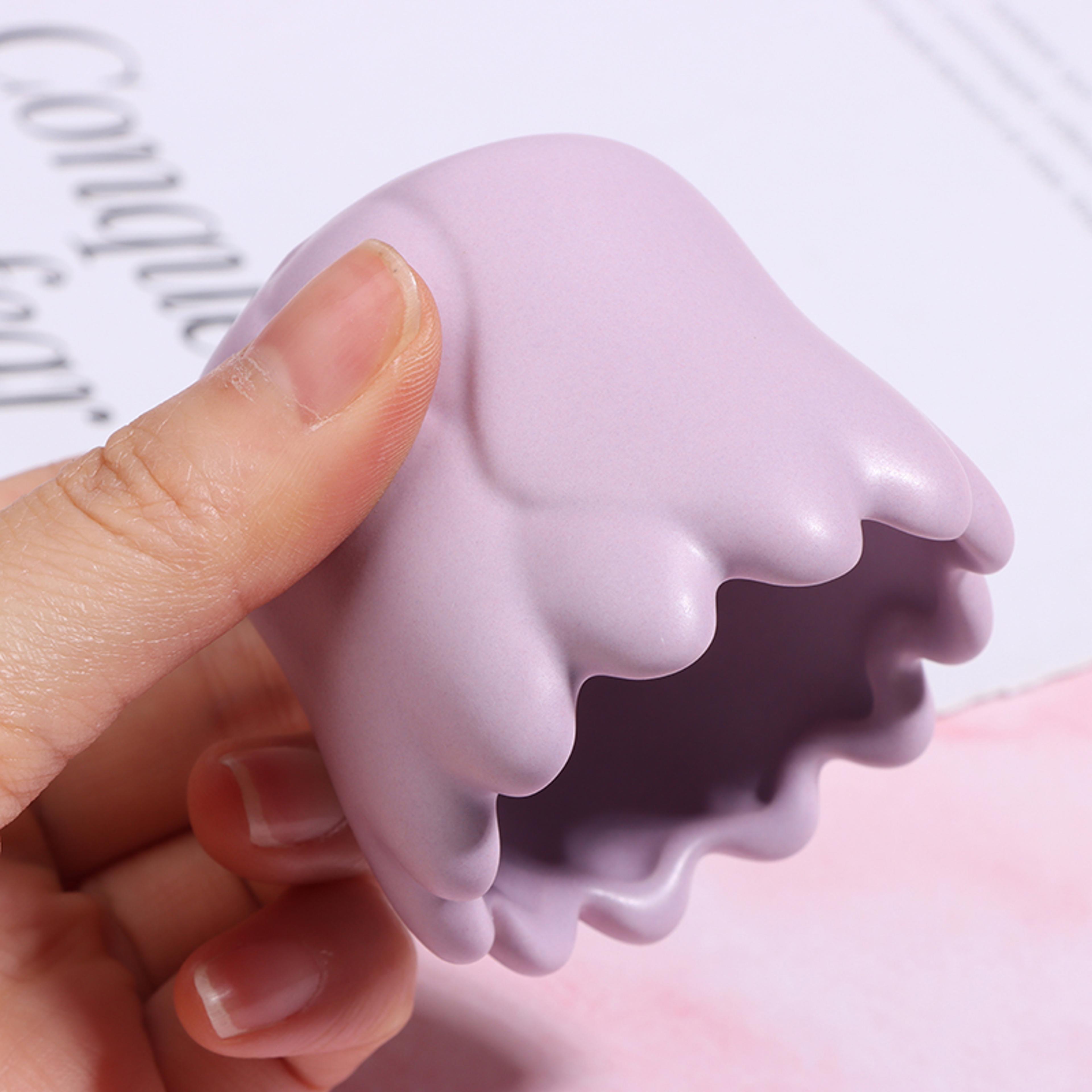 purple ceramic gua sha massager, high quality face, body massage tool, relief guasha board, skin care