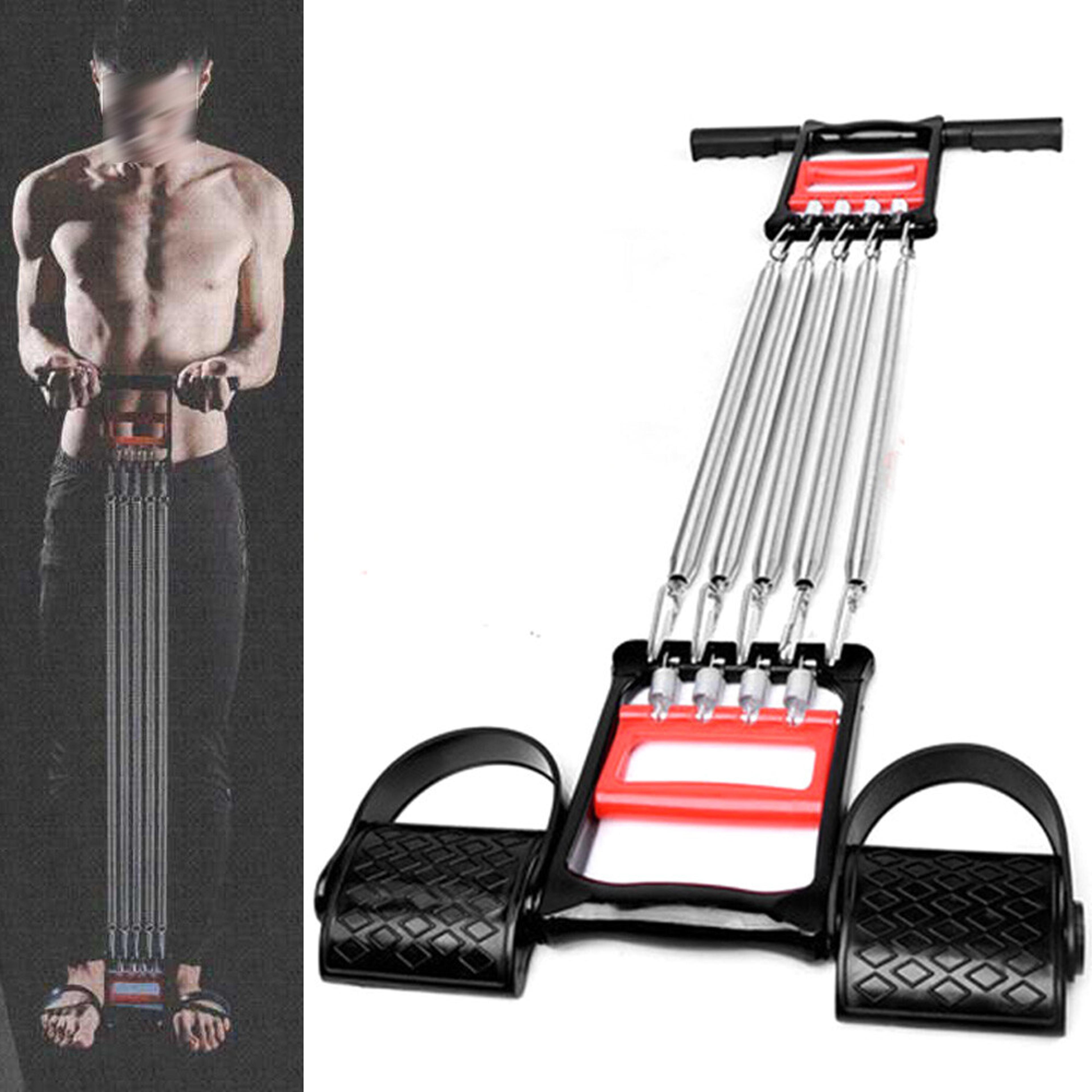 5 spring chest expander, hand grip trainer, home fitness equipment, arm waist abdomen finger tool