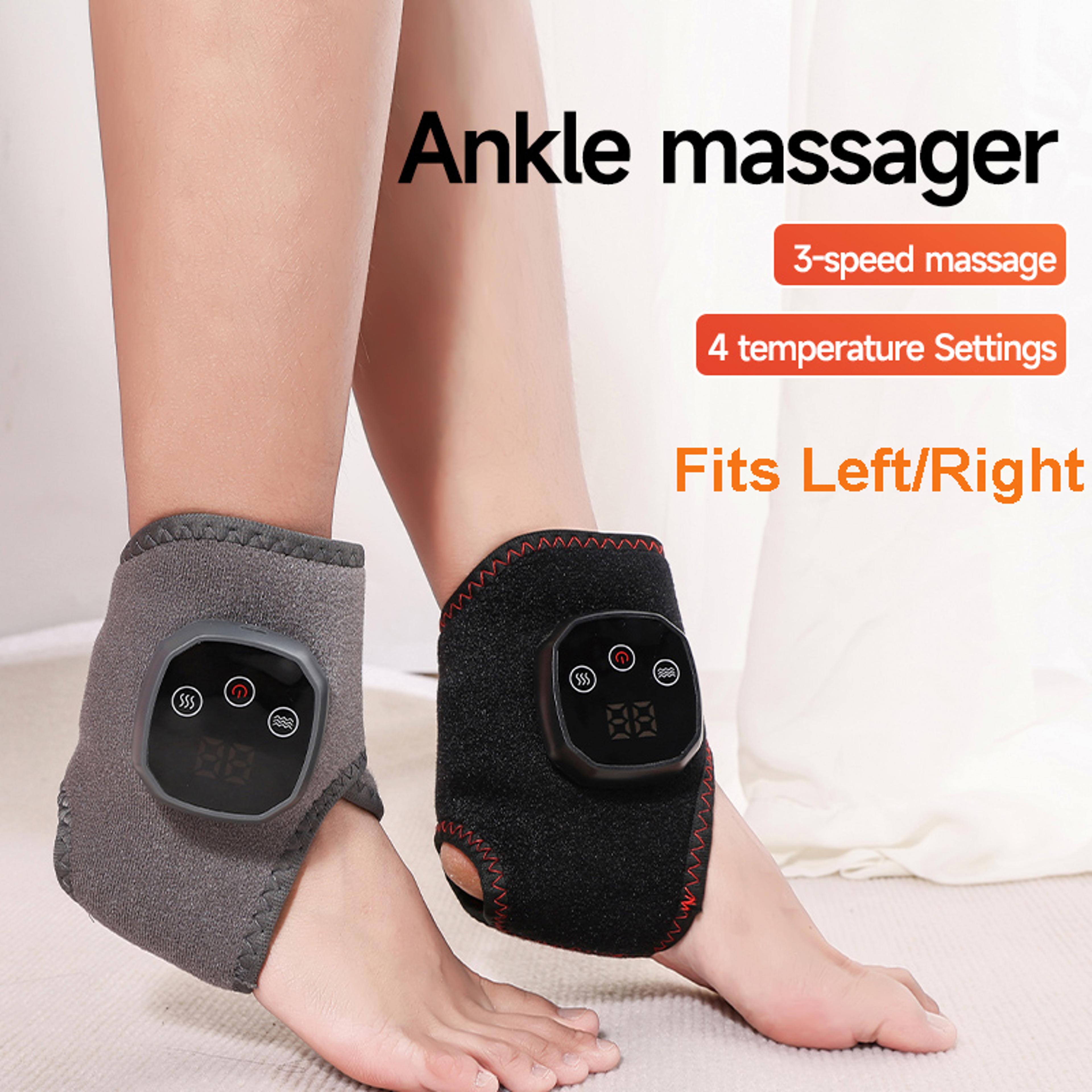 hot compress therapy ankle massage, electric heat and vibration ankle wrist massager, heated wrap support brace