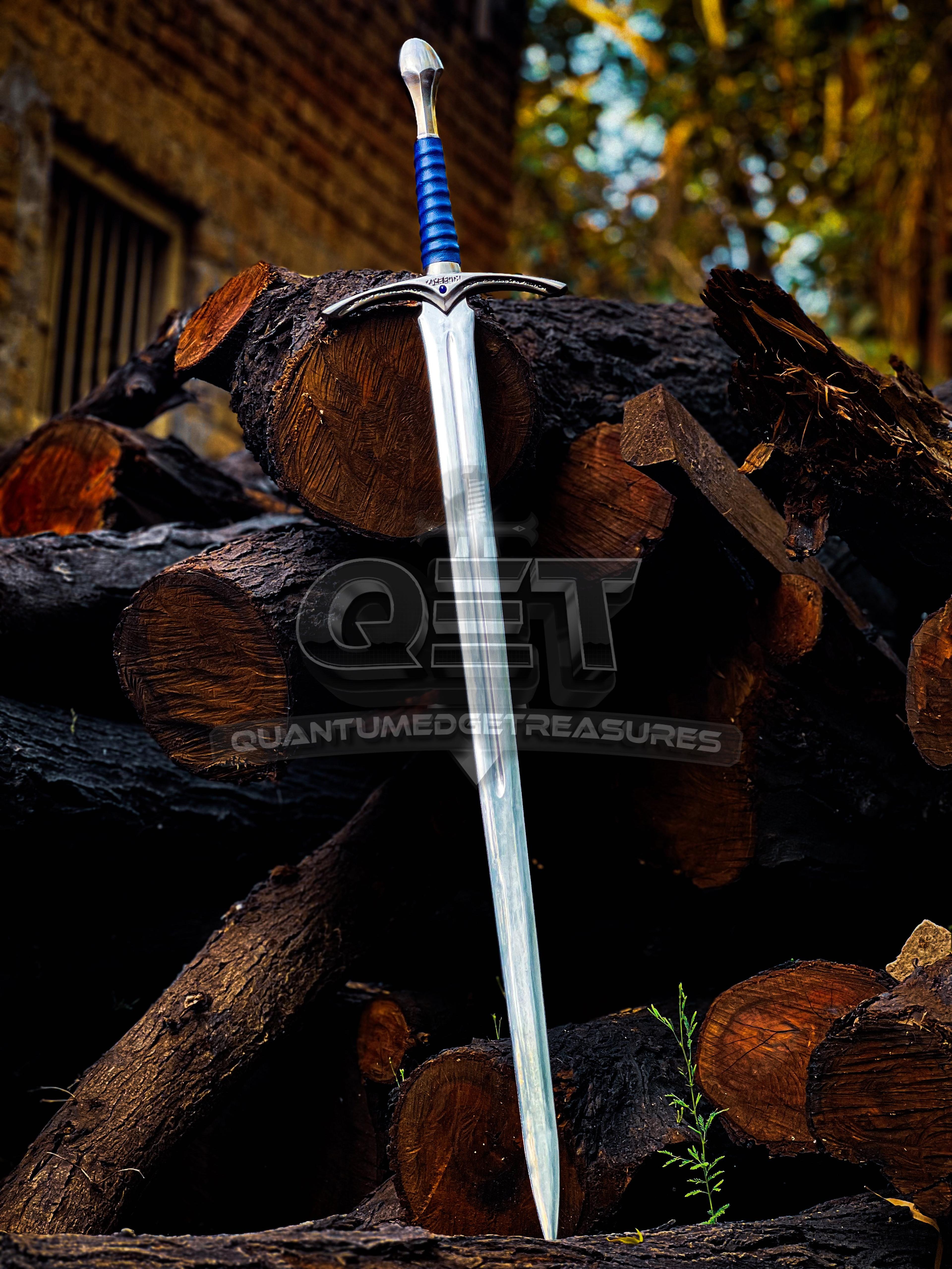 monogram sword, sword of glamdring the elven king long sword, wall mount decor, battle ready sword, fantasy swords