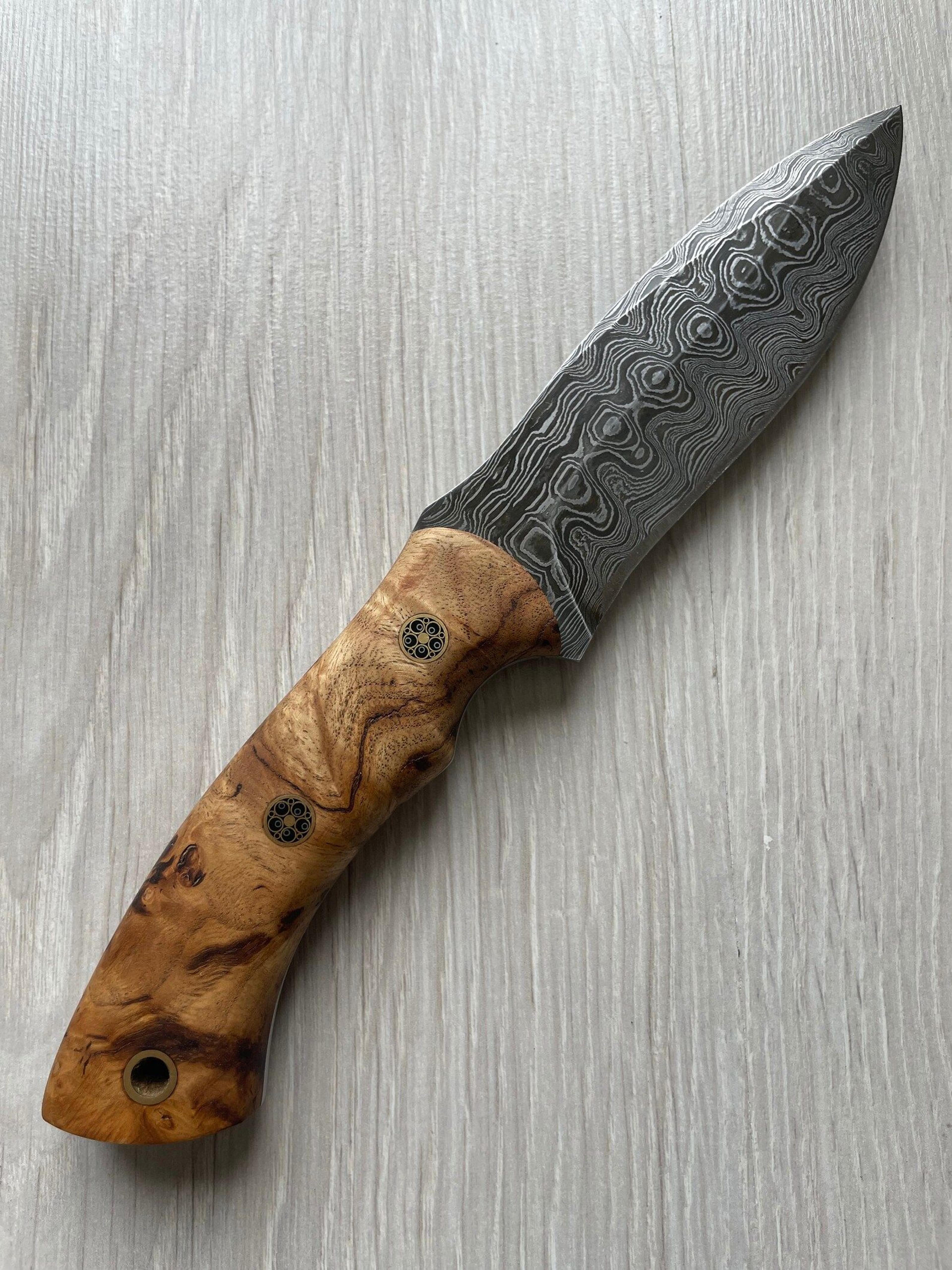 real damascus outdoor knife 150 layers blacksmith made bushcraft knife chestnut wood handle