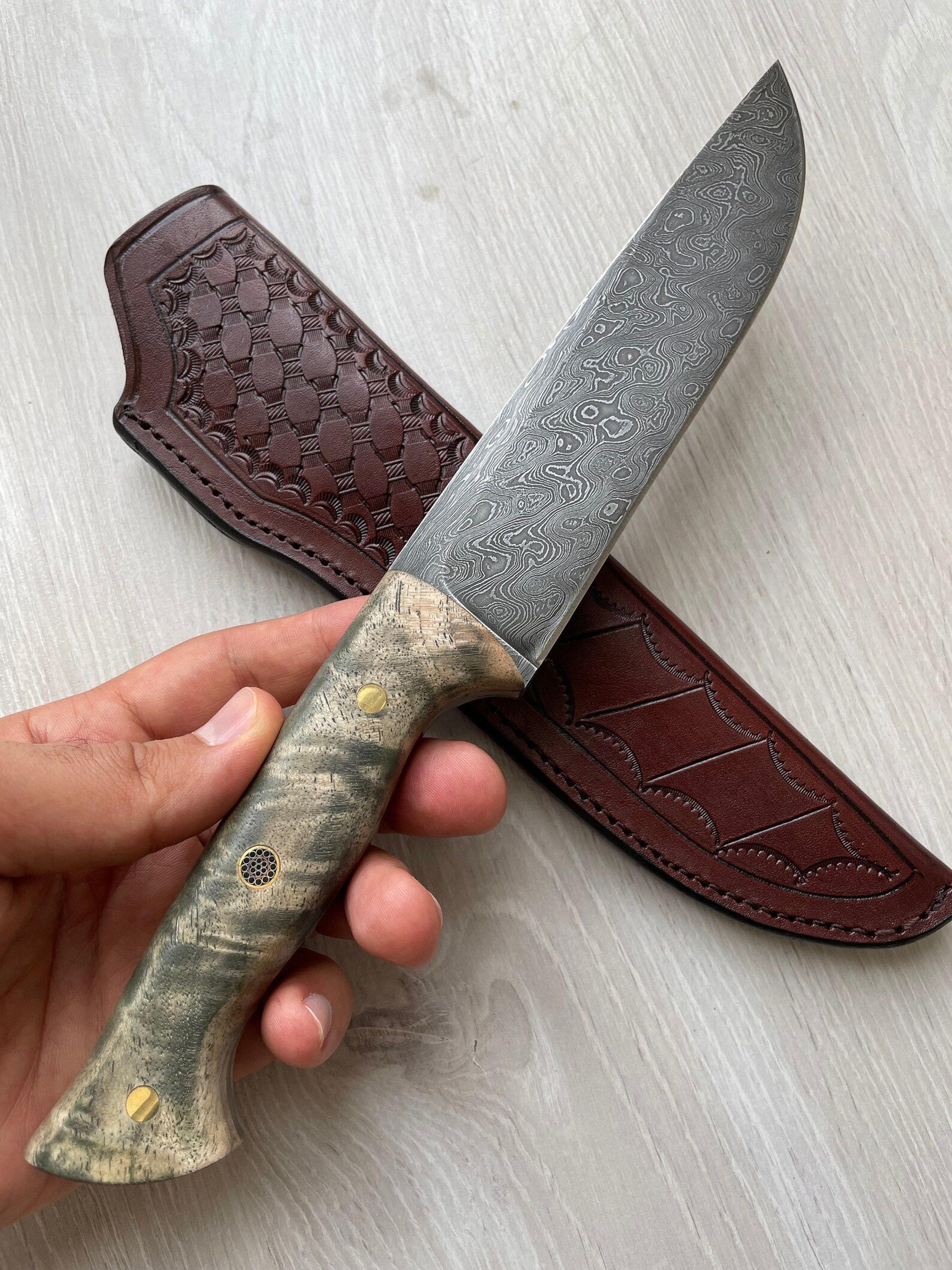 real damascus butcher knife 150 layers blacksmith made kitchen knife maple wood handle