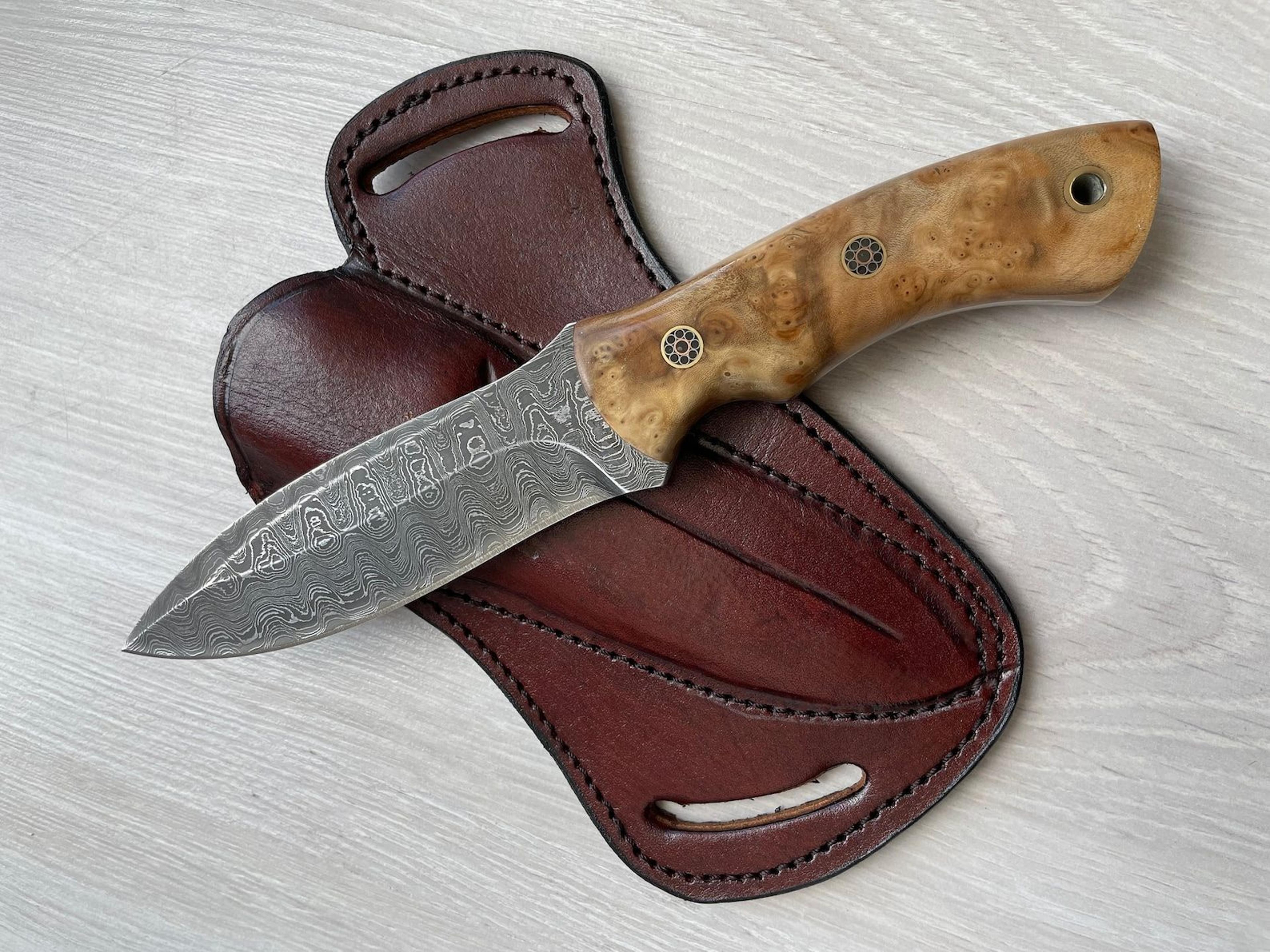 real damascus hunting knife 150 layers full tang bushcraft knife silverberry wood handle