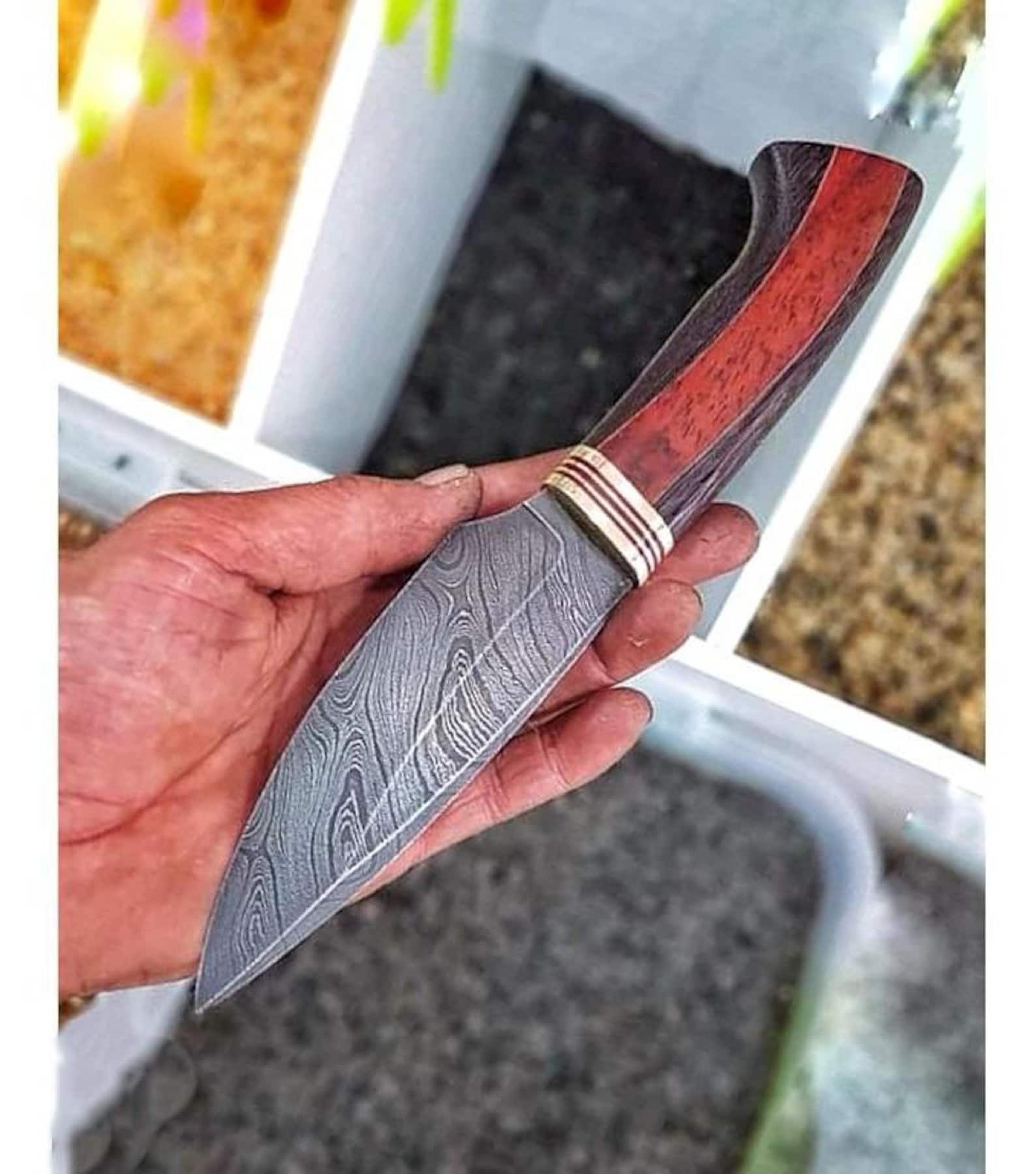 real damascus hunting knife 150 layers full tang camping bushcraft knife padauk wenge handle