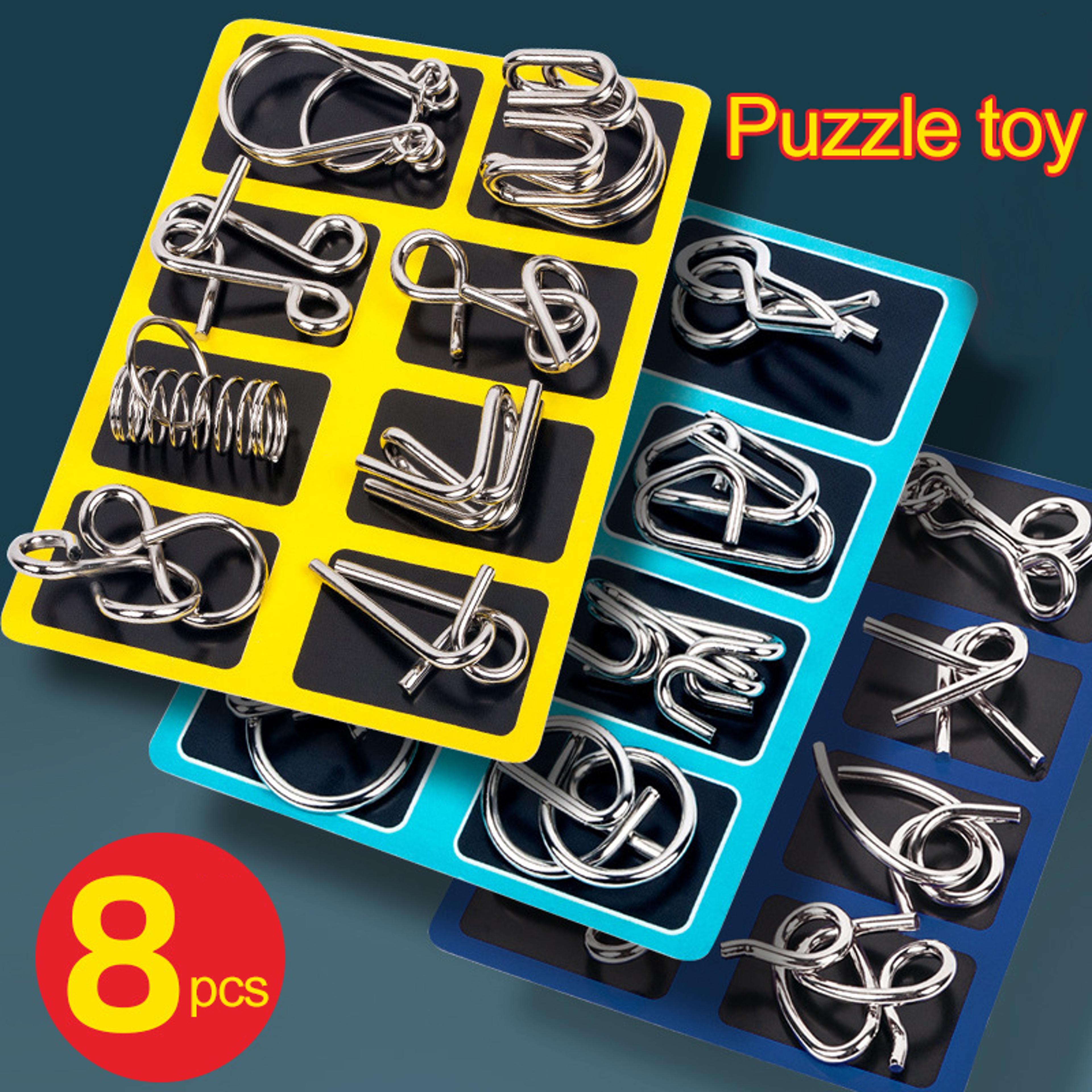 metal montessori puzzle brain teaser wire puzzles for kids & adults – educational mind game & stress reliever toy