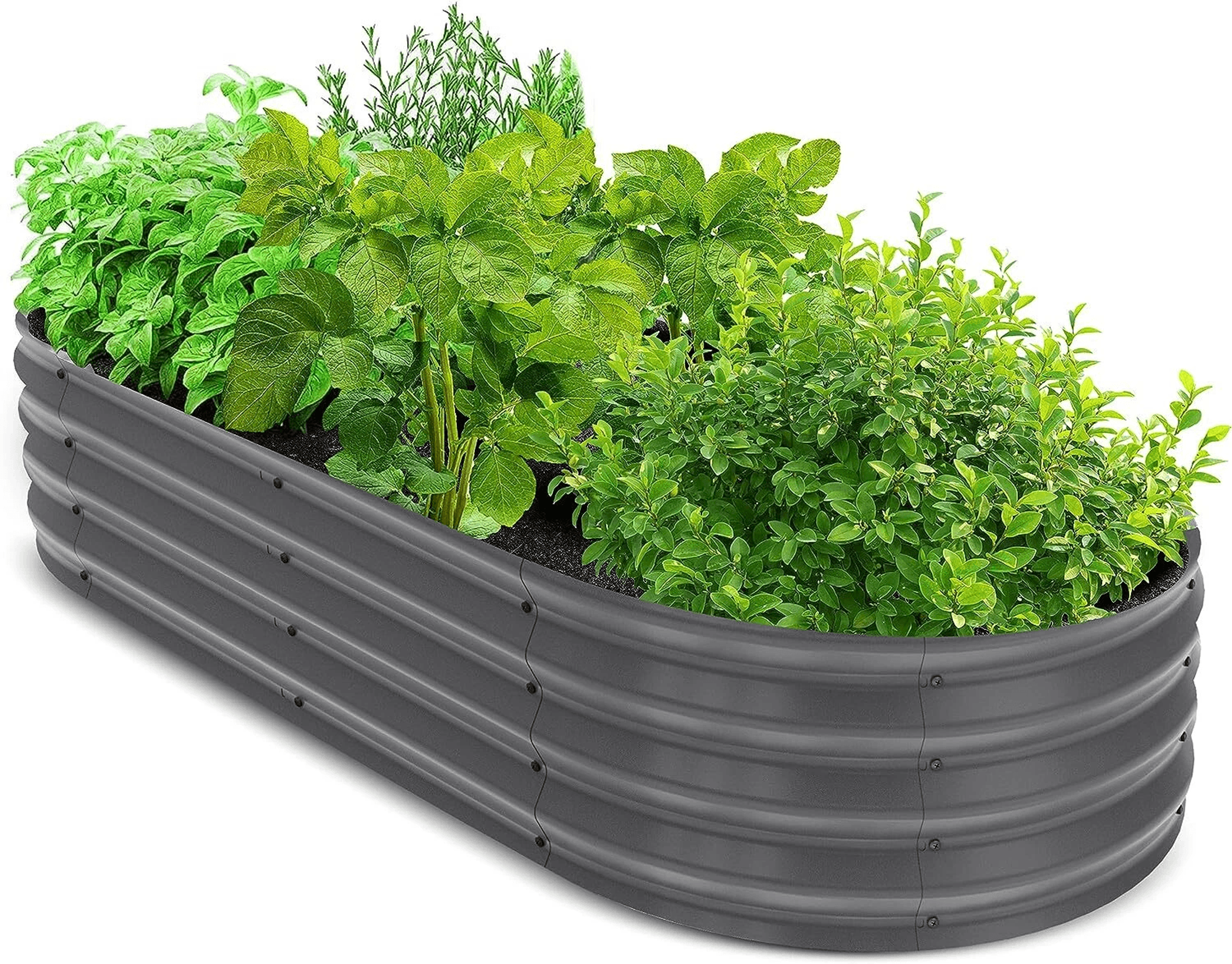 galvanized raised garden bed outdoor planter boxes for vegetables, durable metal planters by utopia home