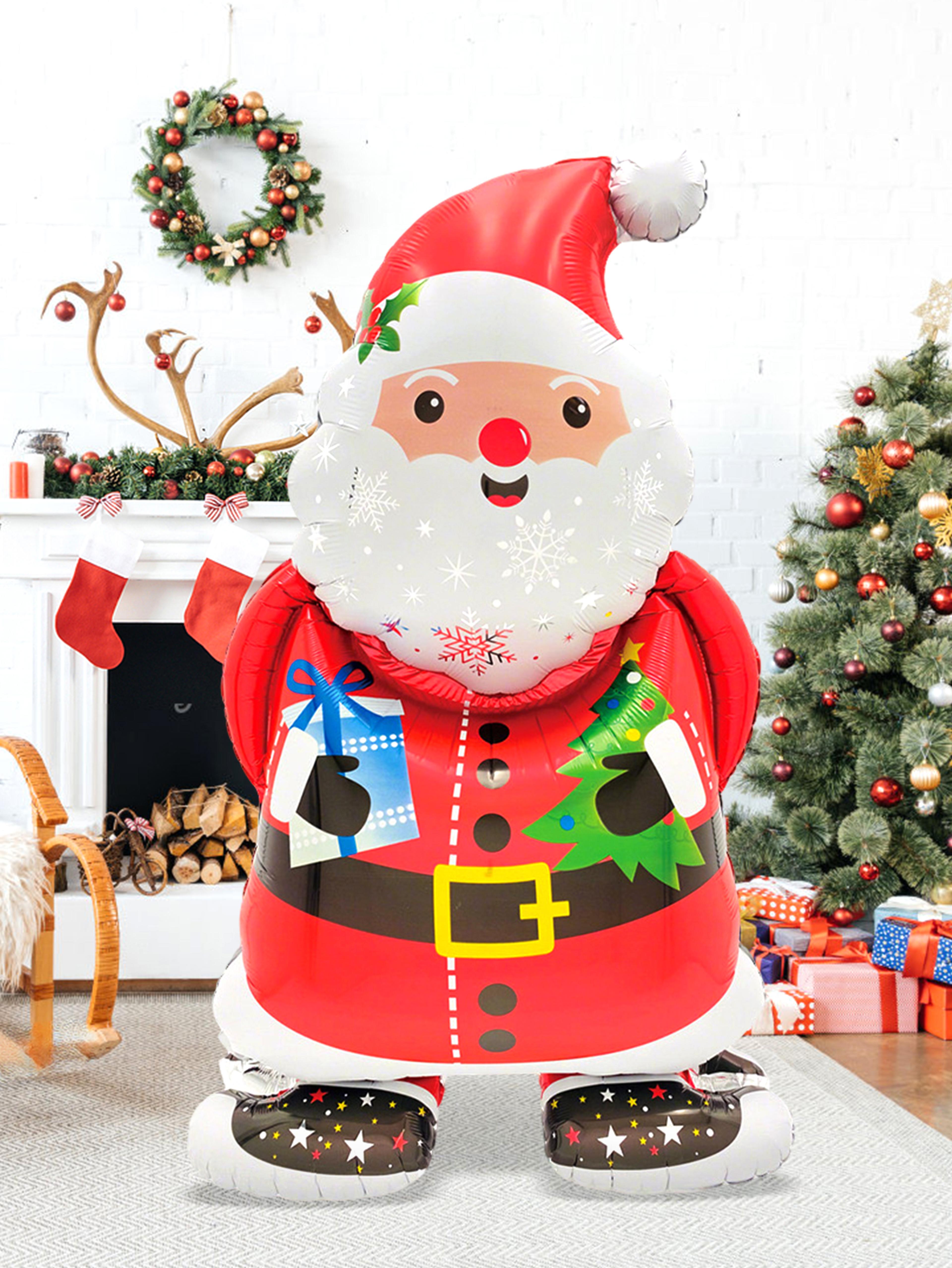 christmas party decoration, santa claus aluminum foil balloon, holiday party, santa claus theme, new year